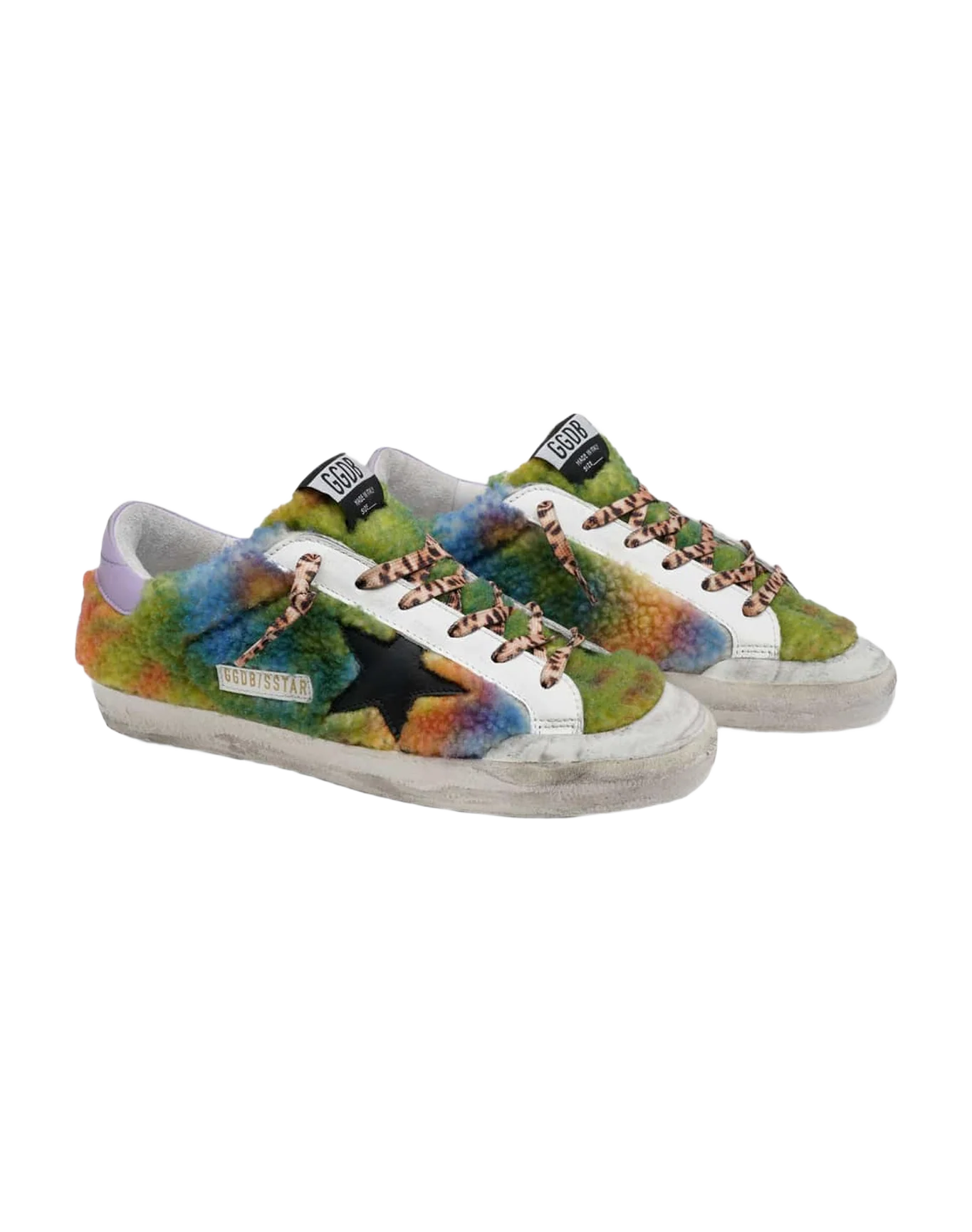 Women | Super-Star Multicolor Shearling with Black Star & Leo Lace | Multicolor x Black x Lilac - Image 4