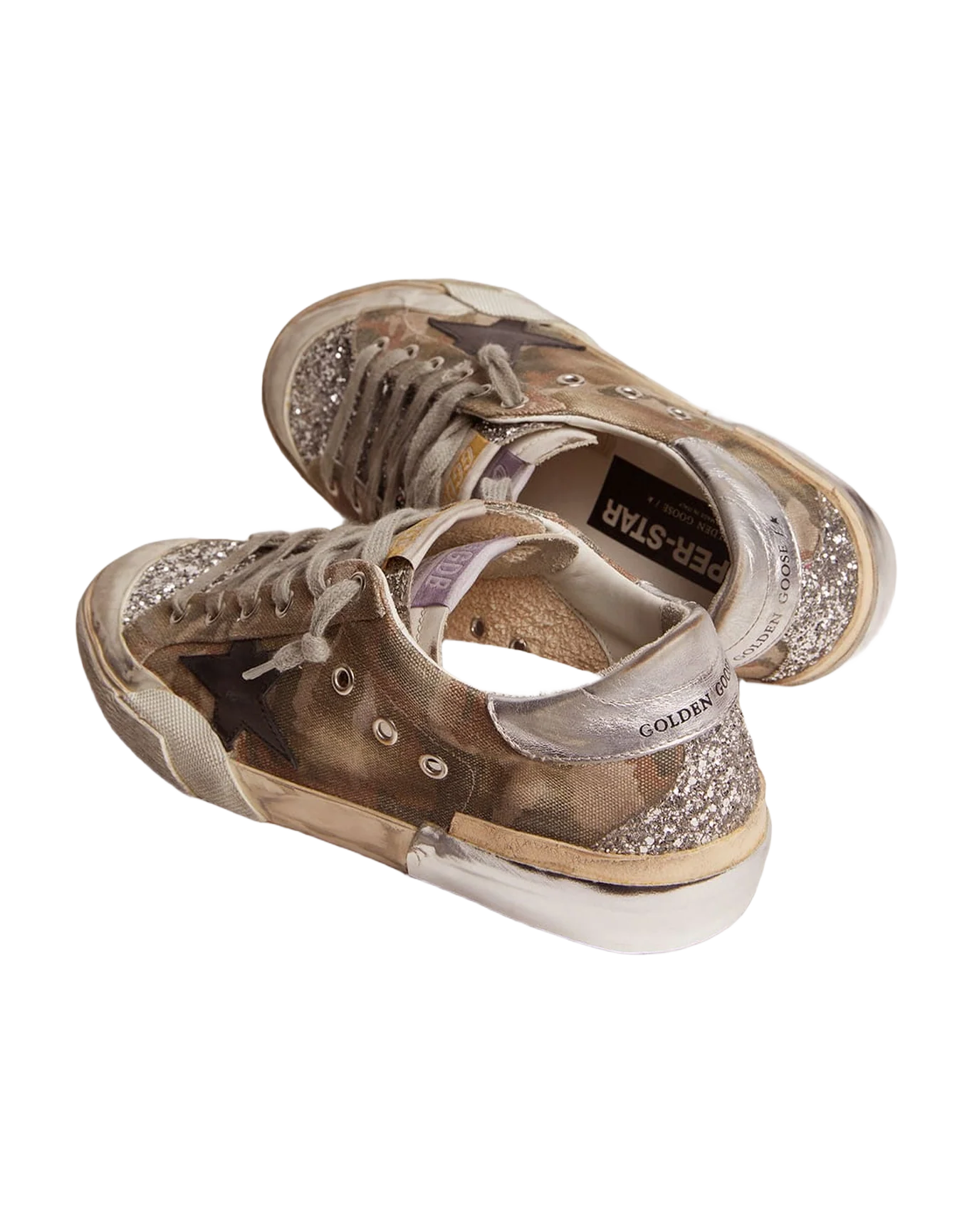 Women | Super-Star Penstar Lab Sneakers Camouflage Canvas with Multi-Foxing | Green Camouflage x Black x Silver - Image 2