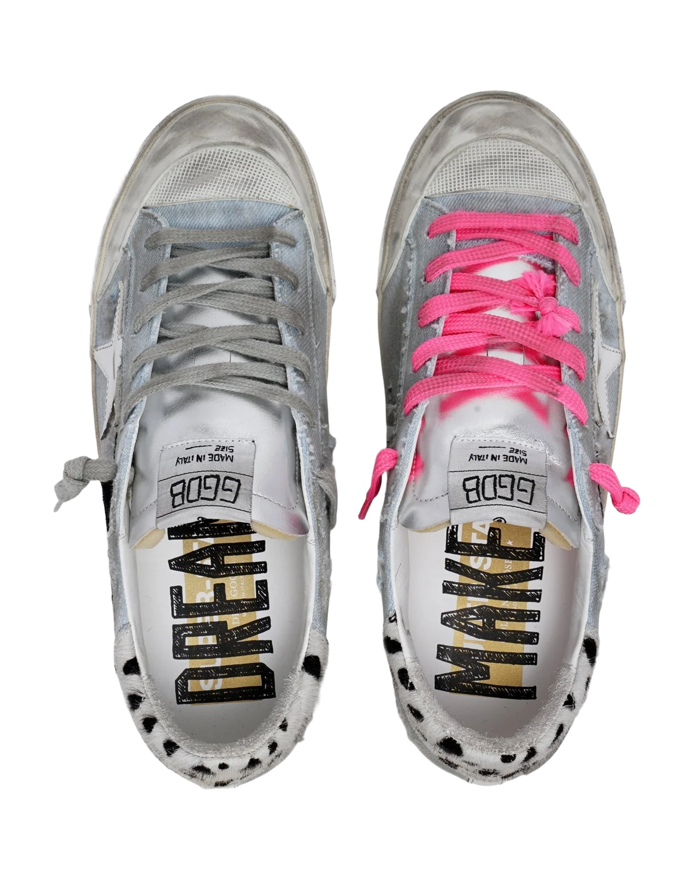 Women | Super-Star Penstar Sneakers Denim with Animal-Print Pony Skin Heel Tab | Light Blue x White x White Black