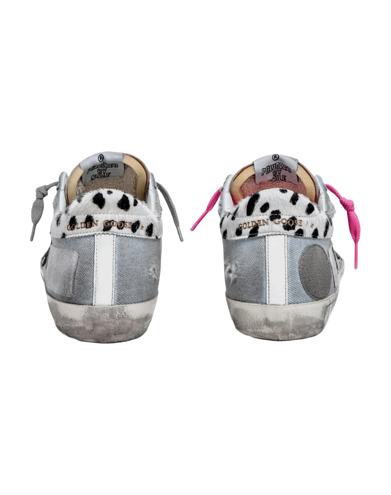 Women | Super-Star Penstar Sneakers Denim with Animal-Print Pony Skin Heel Tab | Light Blue x White x White Black - Image 4