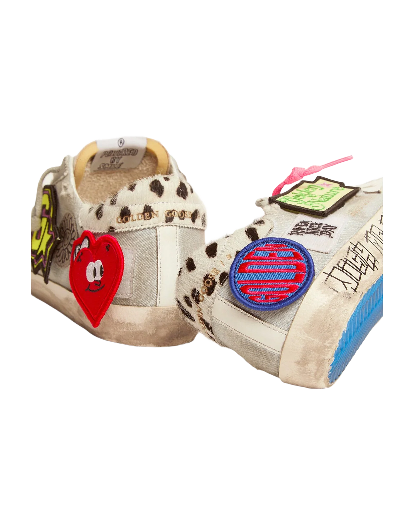 Women | Super-Star Penstar Sneakers Denim with Animal-Print Pony Skin Heel Tab | Light Blue x White x White Black - Image 9