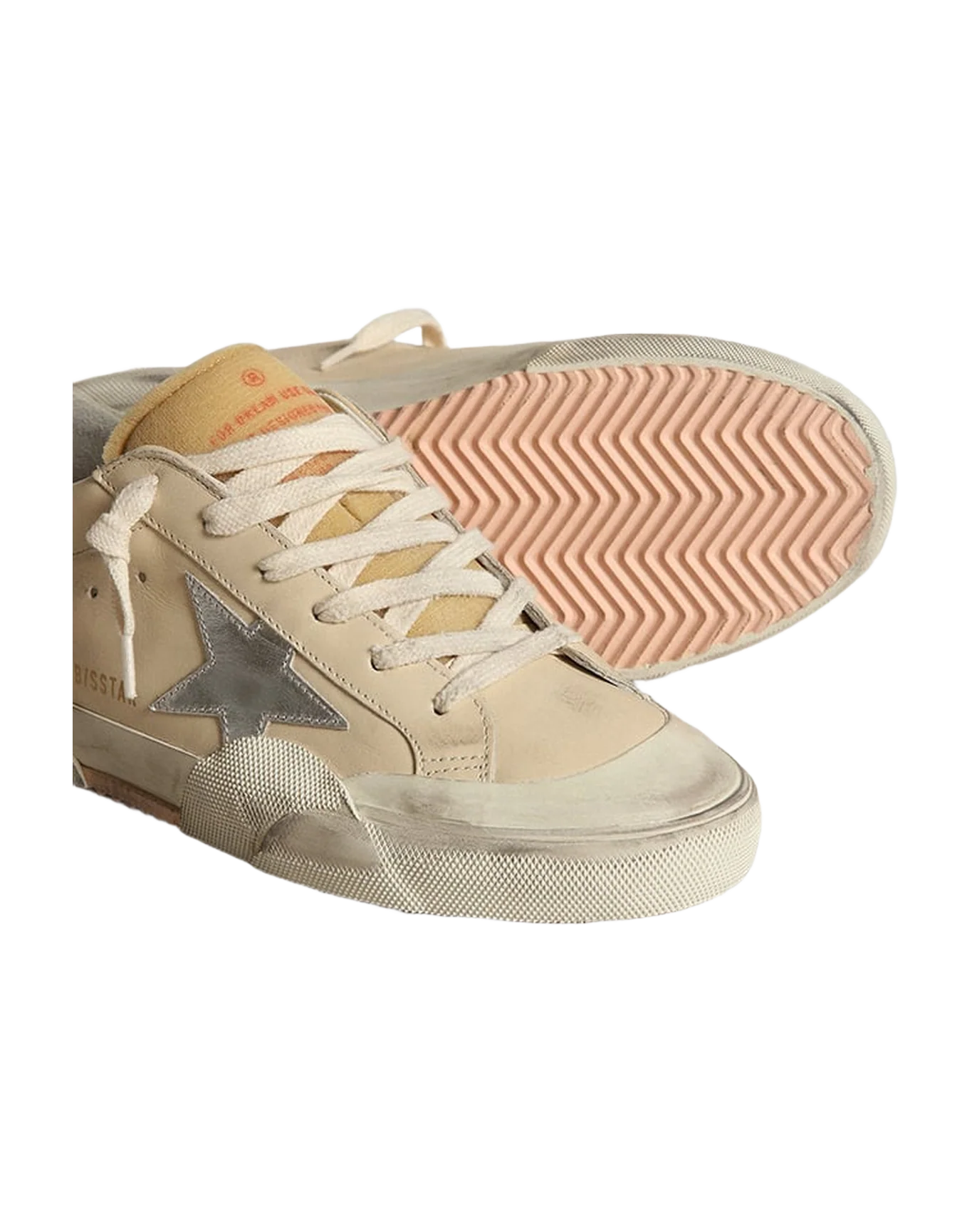 Women | Super-Star Penstar with Silver Leather Star & Suede Heel Tab | Cream x Silver x Ice - Image 4