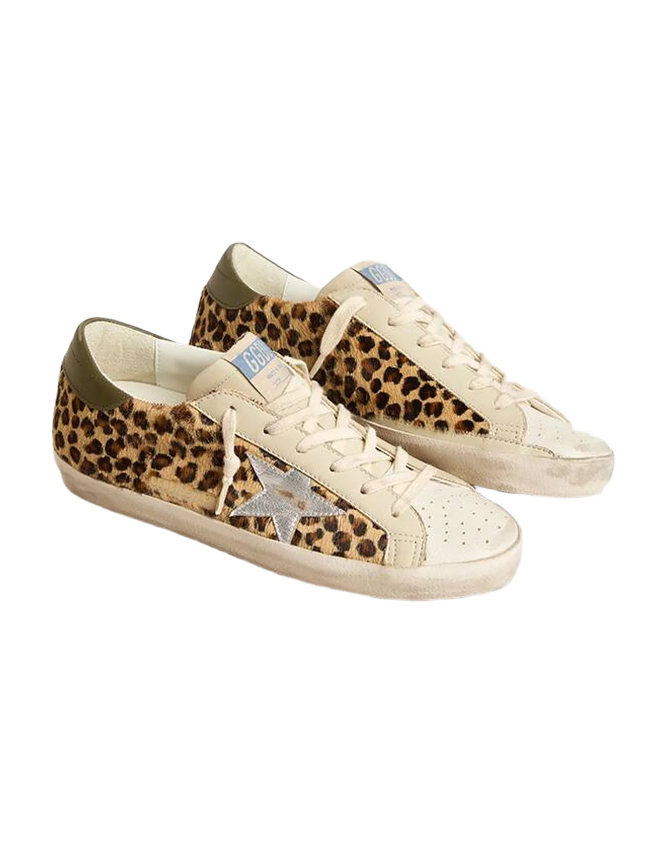 Women | Super-Star Pony Skin with Silver Star & Grey Heel Tab | Beige x Brown x Black x Silver x Olive - Image 3