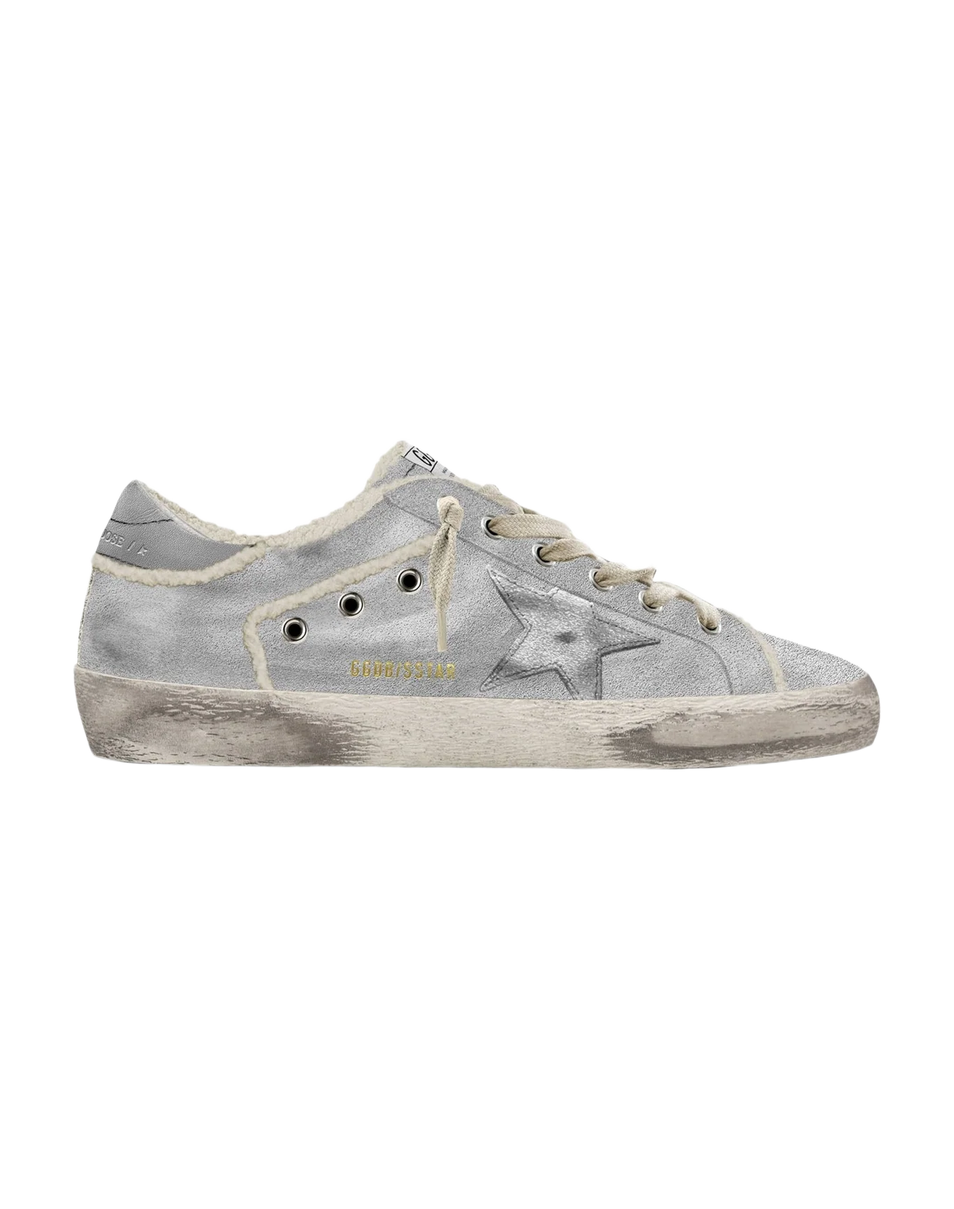 Women | Super-Star Silver Glitter with Shearling Details | Platinum