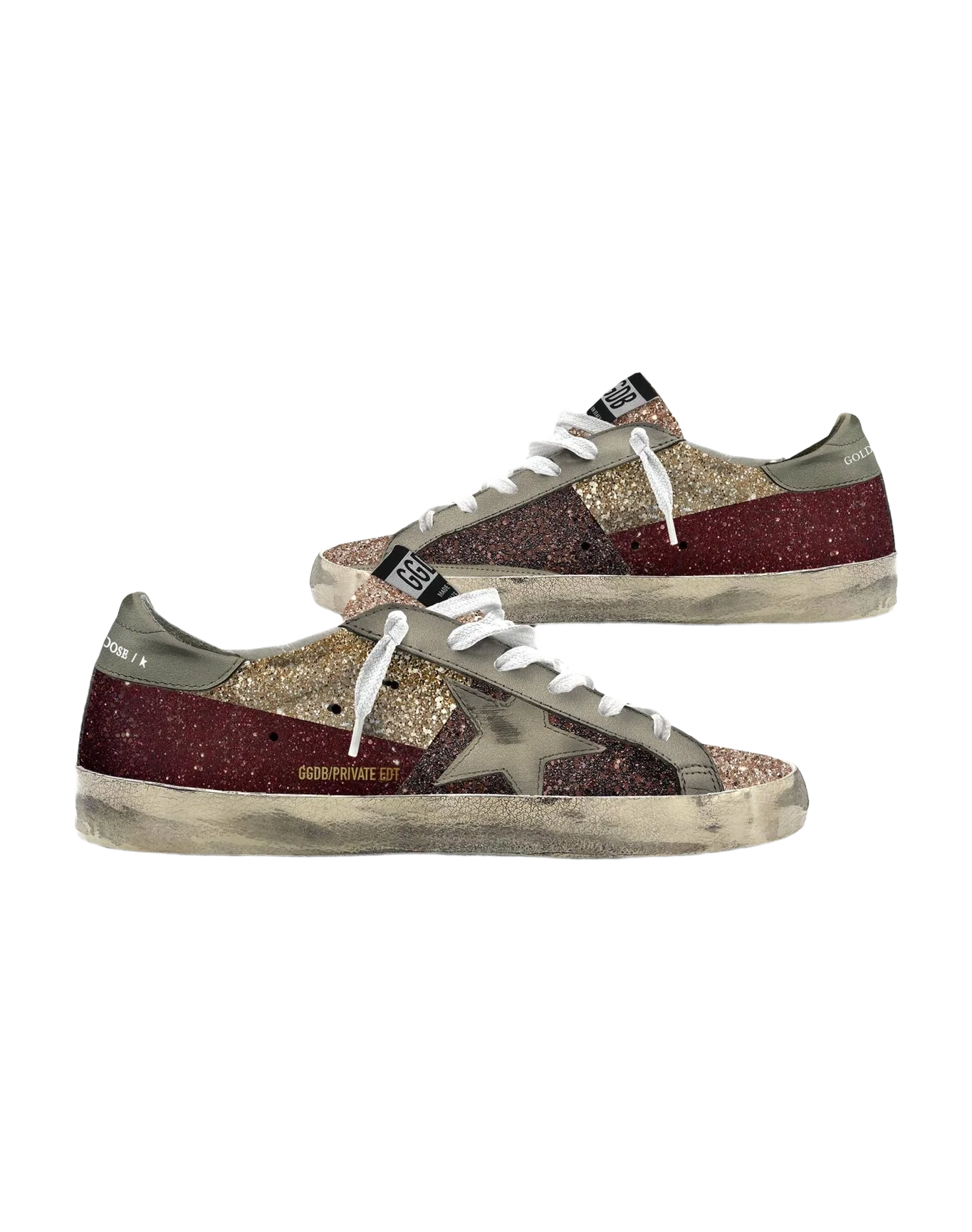 Women | Super-Star Sneakers Coffee Brown & Bordeaux | Coffee Brown x Bordeaux x Gold x Orange x Taupe
