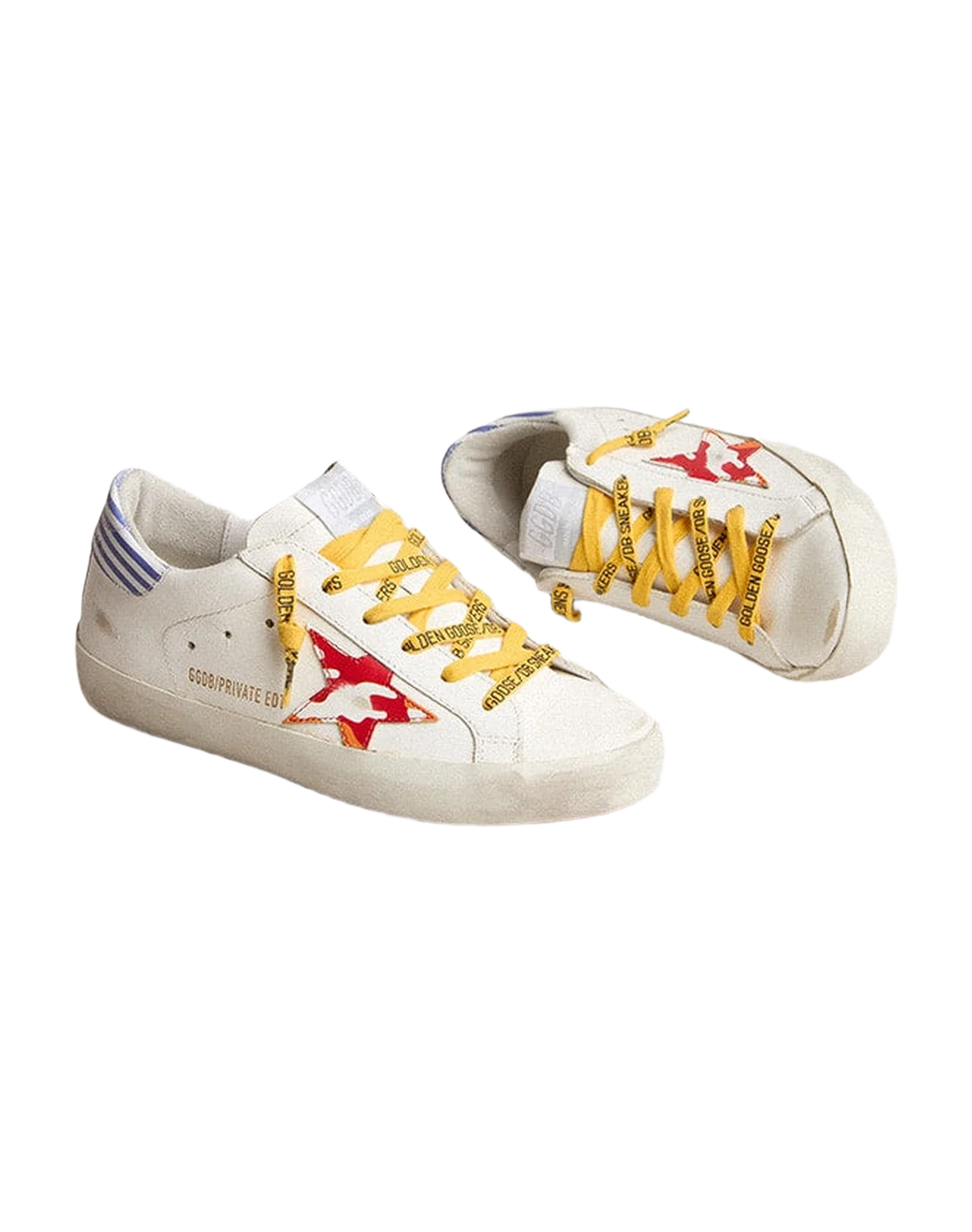 Women | Super-Star Sneakers Dfs- White Leather Star Stripes Heel - Image 3