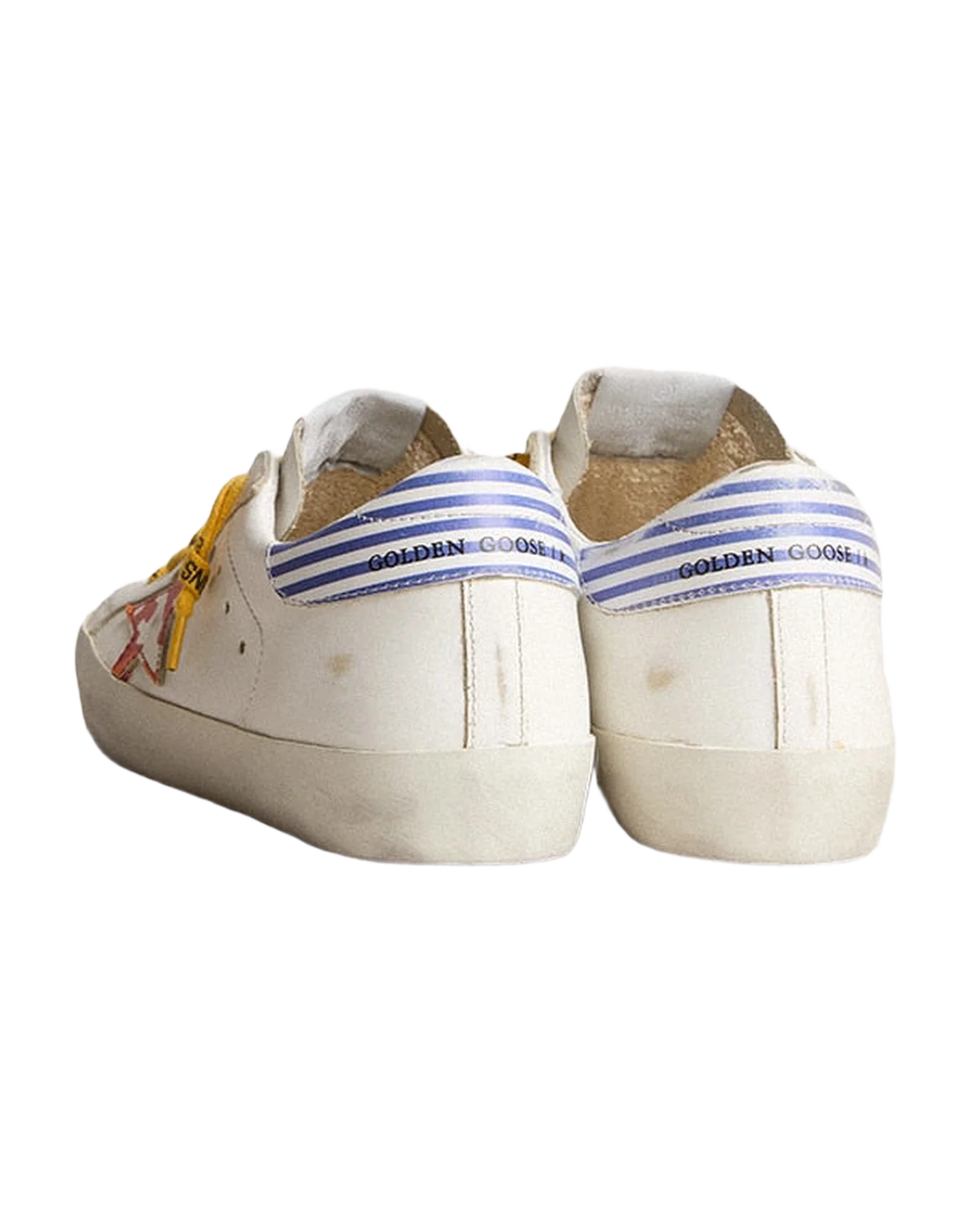 Women | Super-Star Sneakers Dfs- White Leather Star Stripes Heel - Image 4
