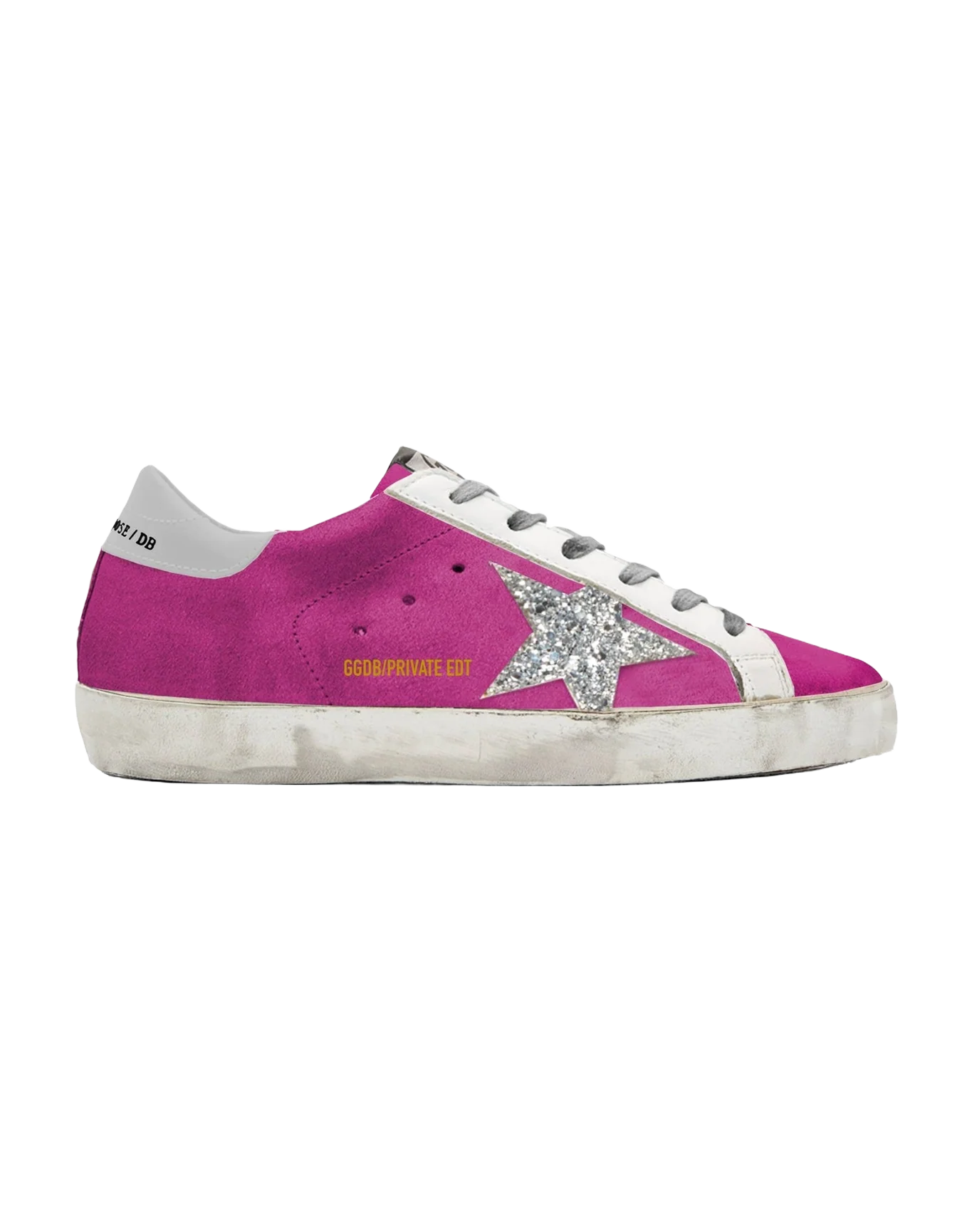 Women | Super-Star Sneakers Fuchsia Suede with Glitter Star
