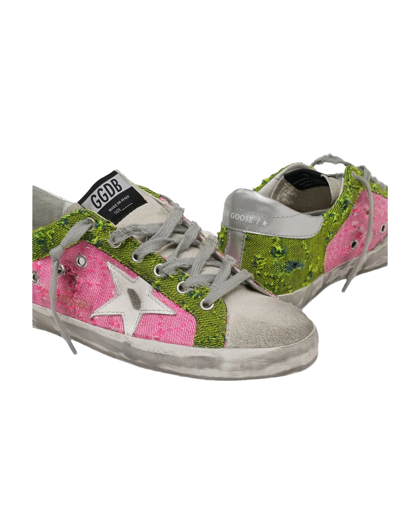 Women | Super-Star Sneakers Green & Pink Canvas