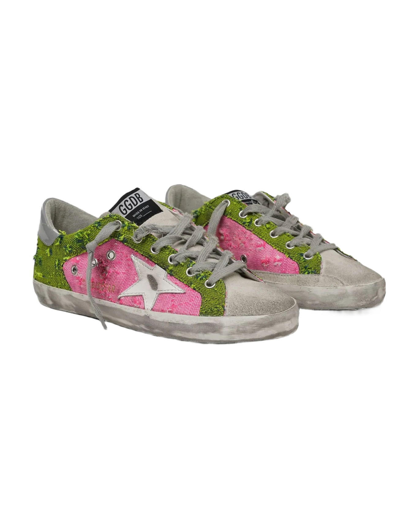 Women | Super-Star Sneakers Green & Pink Canvas - Image 4