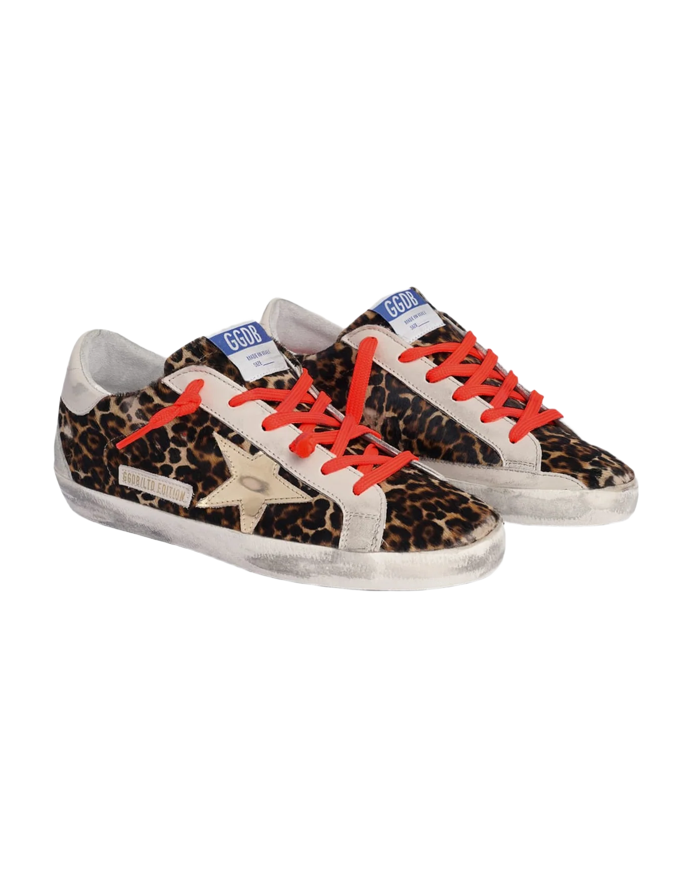 Women | Super-Star Sneakers Leopard-Print Pony Skin with Gold Star | Beige Brown Leo x Gold x Ice - Image 2
