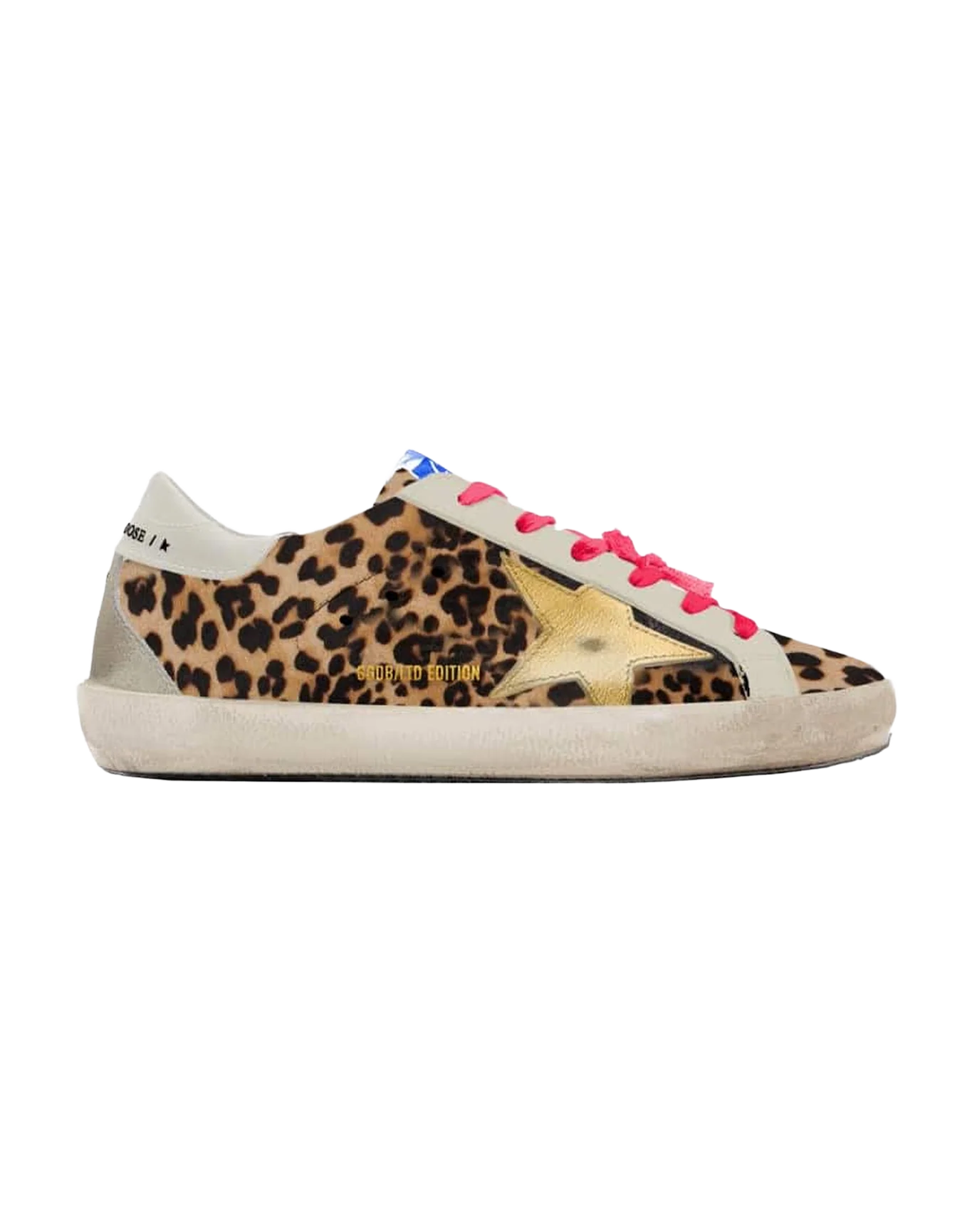 Women | Super-Star Sneakers Leopard-Print Pony Skin with Gold Star | Beige Brown Leo x Gold x Ice - Image 4