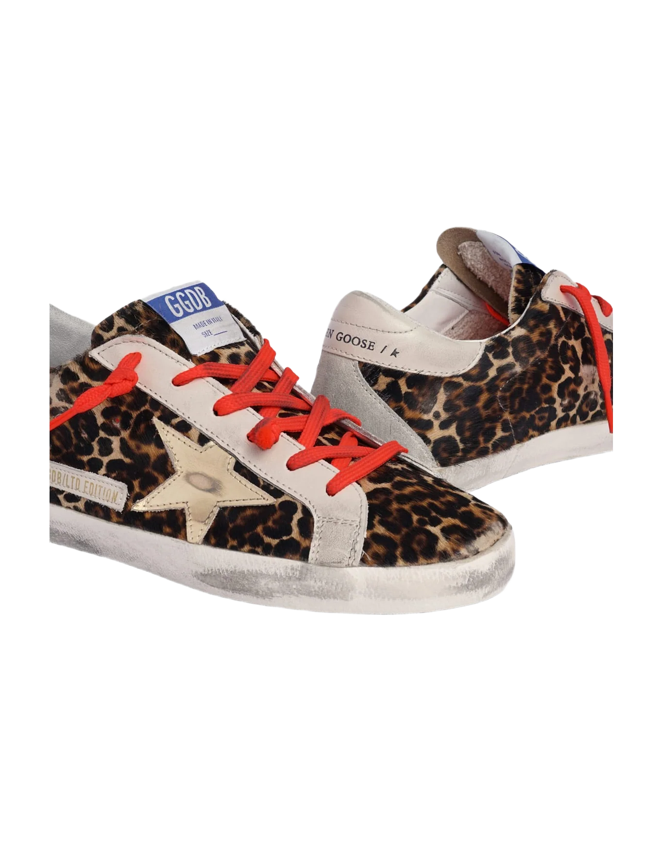 Women | Super-Star Sneakers Leopard-Print Pony Skin with Gold Star | Beige Brown Leo x Gold x Ice - Image 5