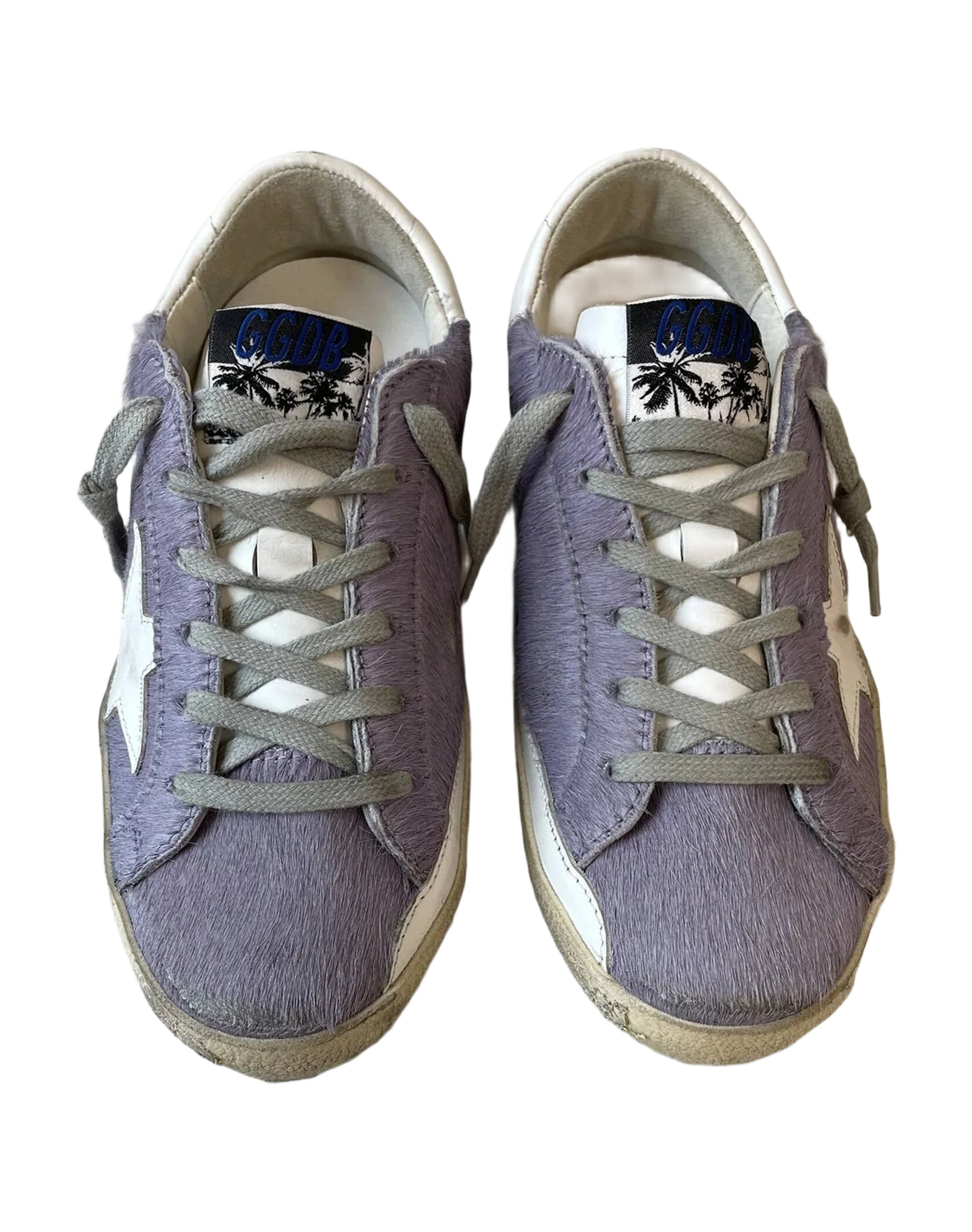 Women | Super-Star Sneakers Lilac Pony Skin with White Leather Star & Heel Tab