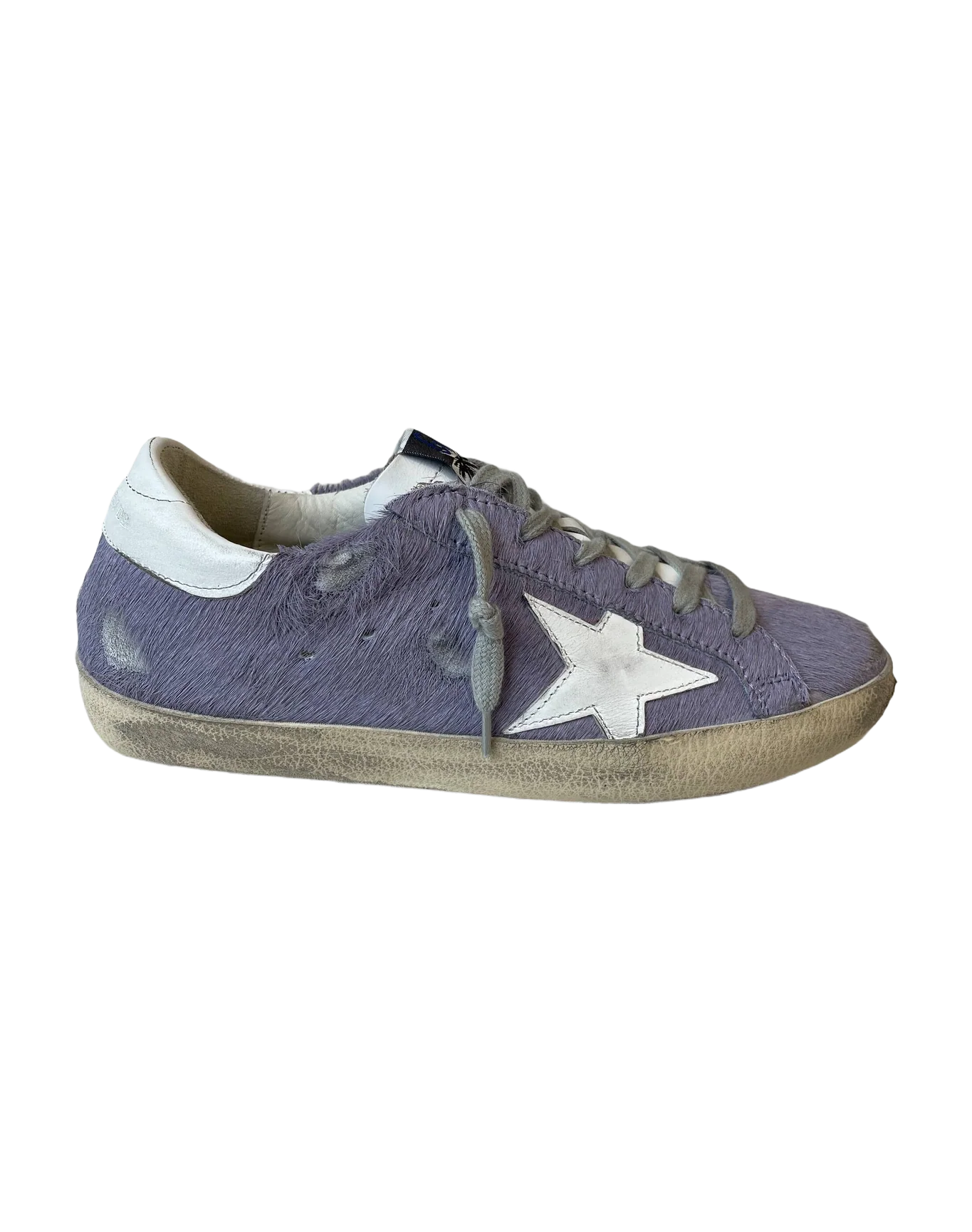 Women | Super-Star Sneakers Lilac Pony Skin with White Leather Star & Heel Tab - Image 5