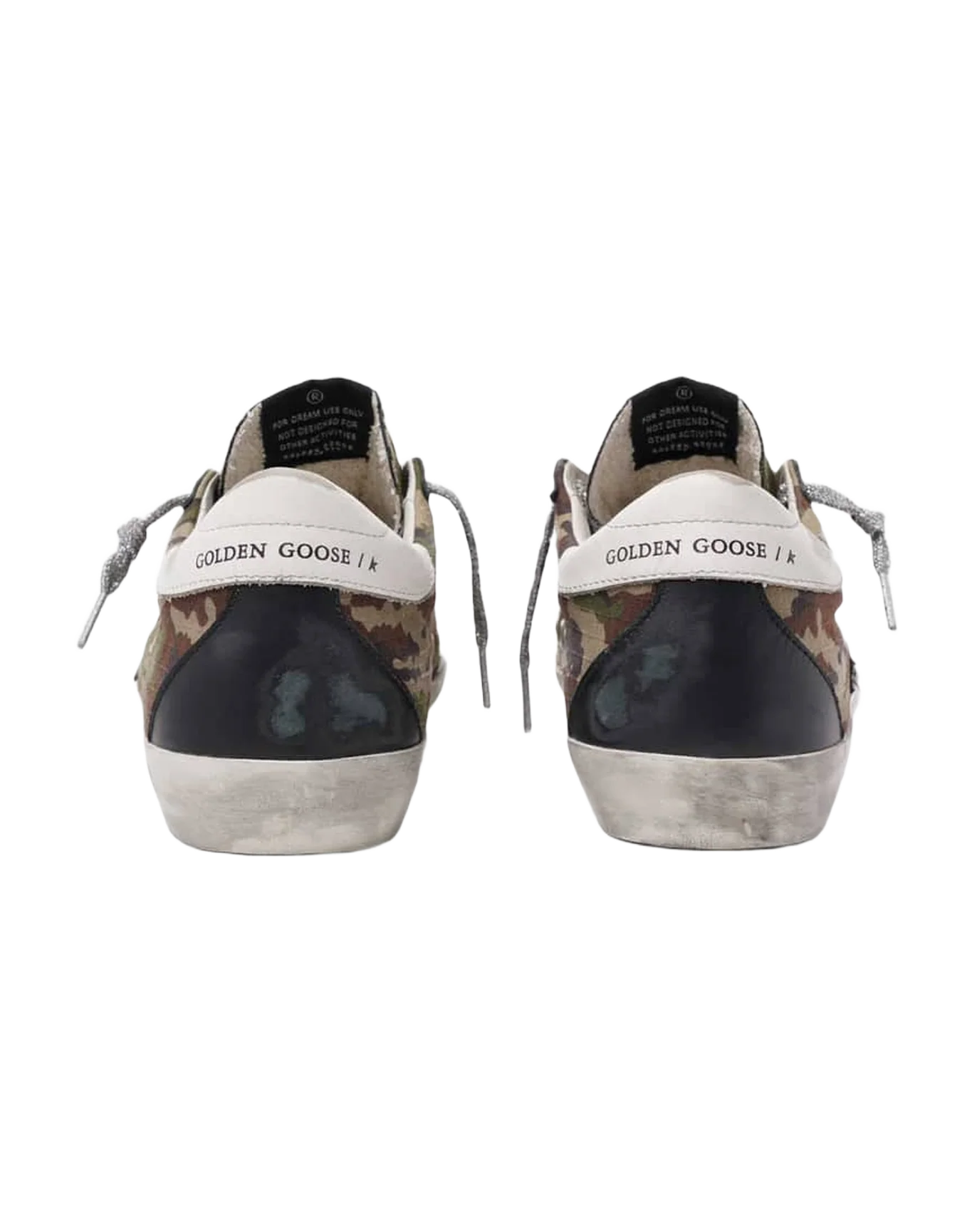 Women | Super-Star Sneakers Mimetic Print with Fucsia Leather Star & White & Black Leather Heel Tab | Green Camouflage x Fuxia Fluo x White x Black - Image 3