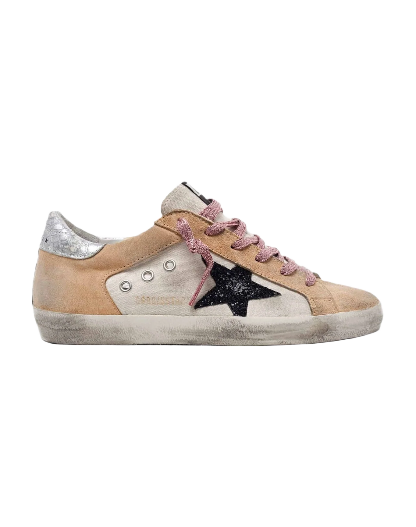 Women | Super-Star Sneakers Sand-Coloured Suede with Silver Heel Tab
