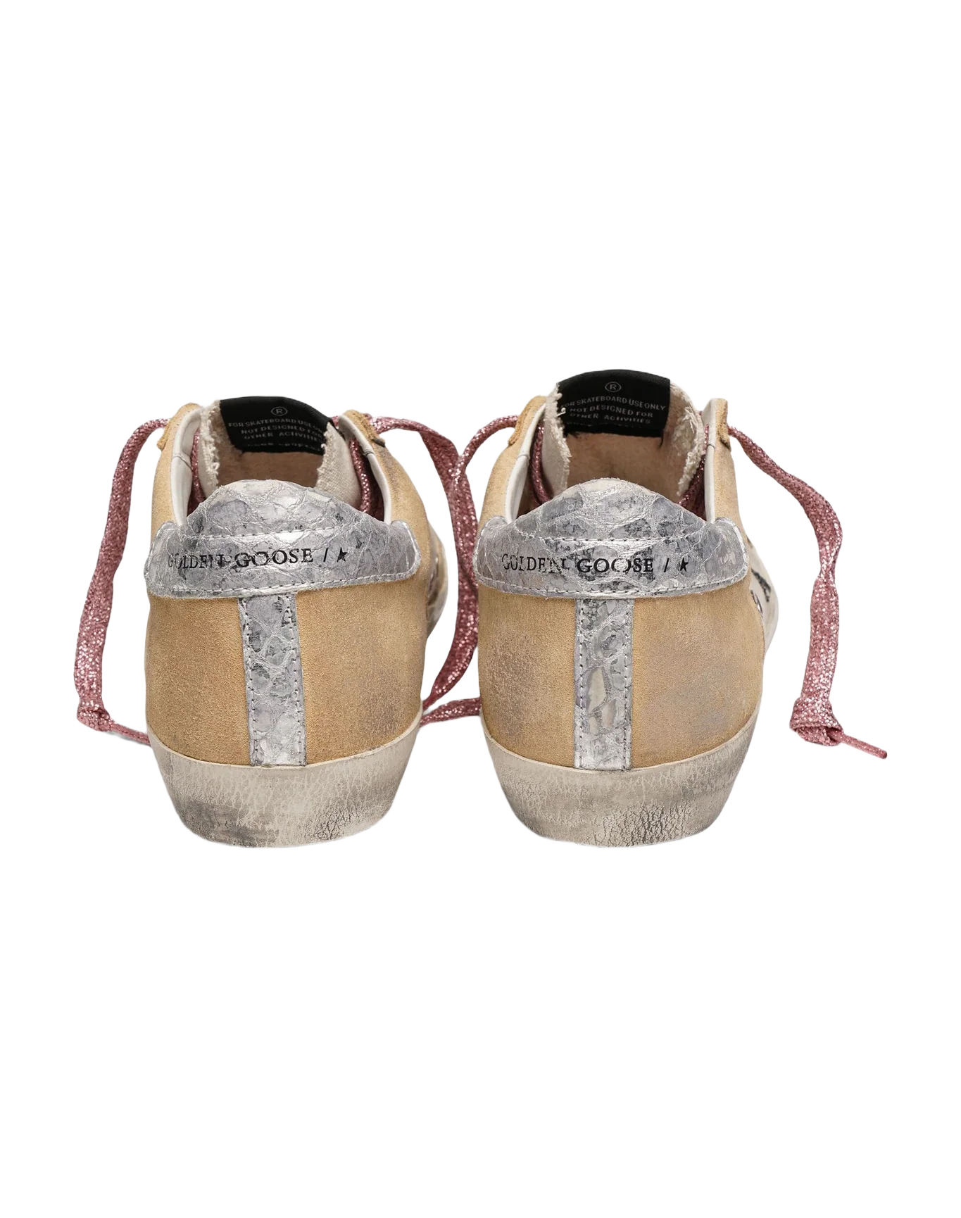 Women | Super-Star Sneakers Sand-Coloured Suede with Silver Heel Tab - Image 4