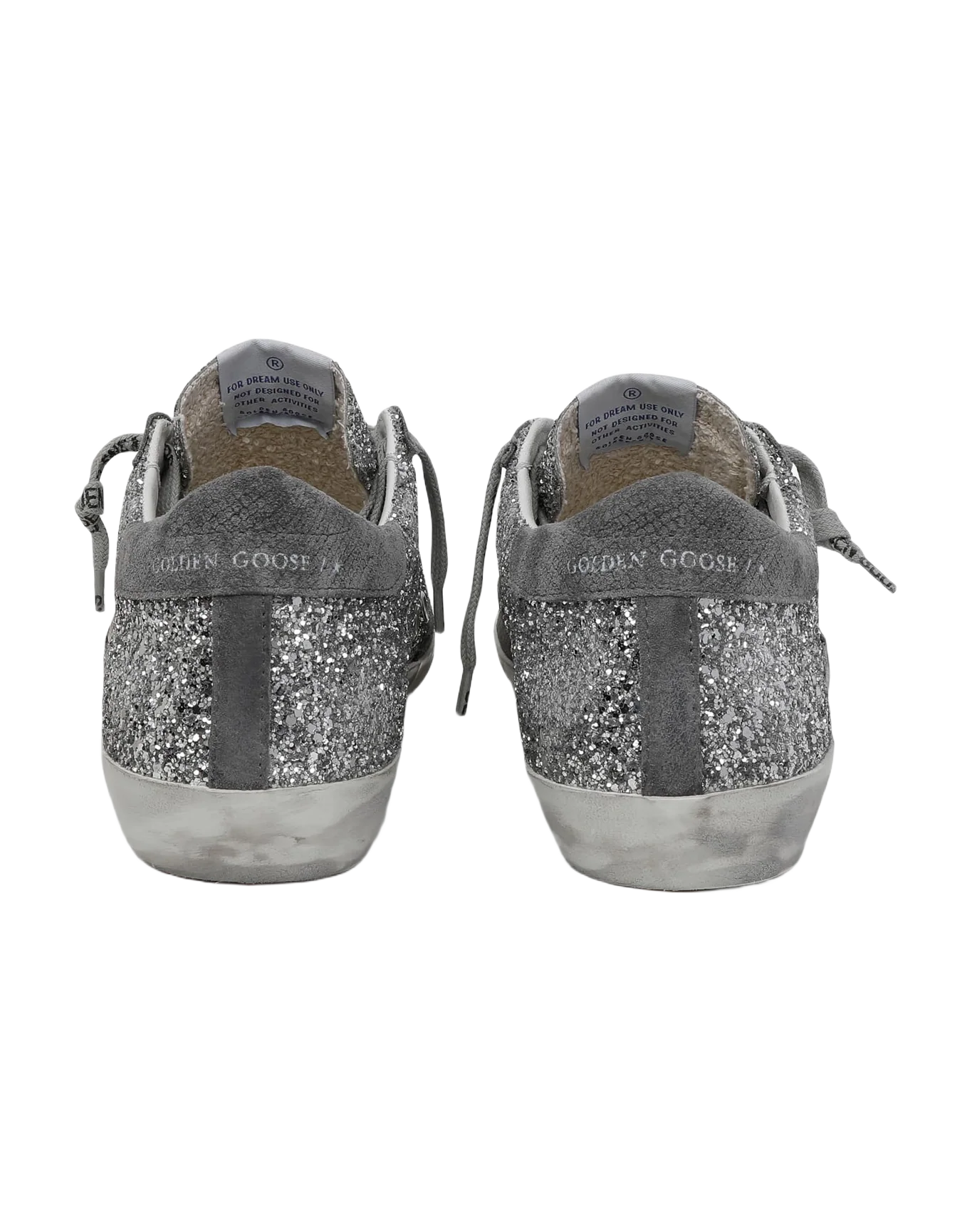 Women | Super-Star Sneakers Silver Glitter & Dark Gray Suede | Silver x Dark Grey - Image 4
