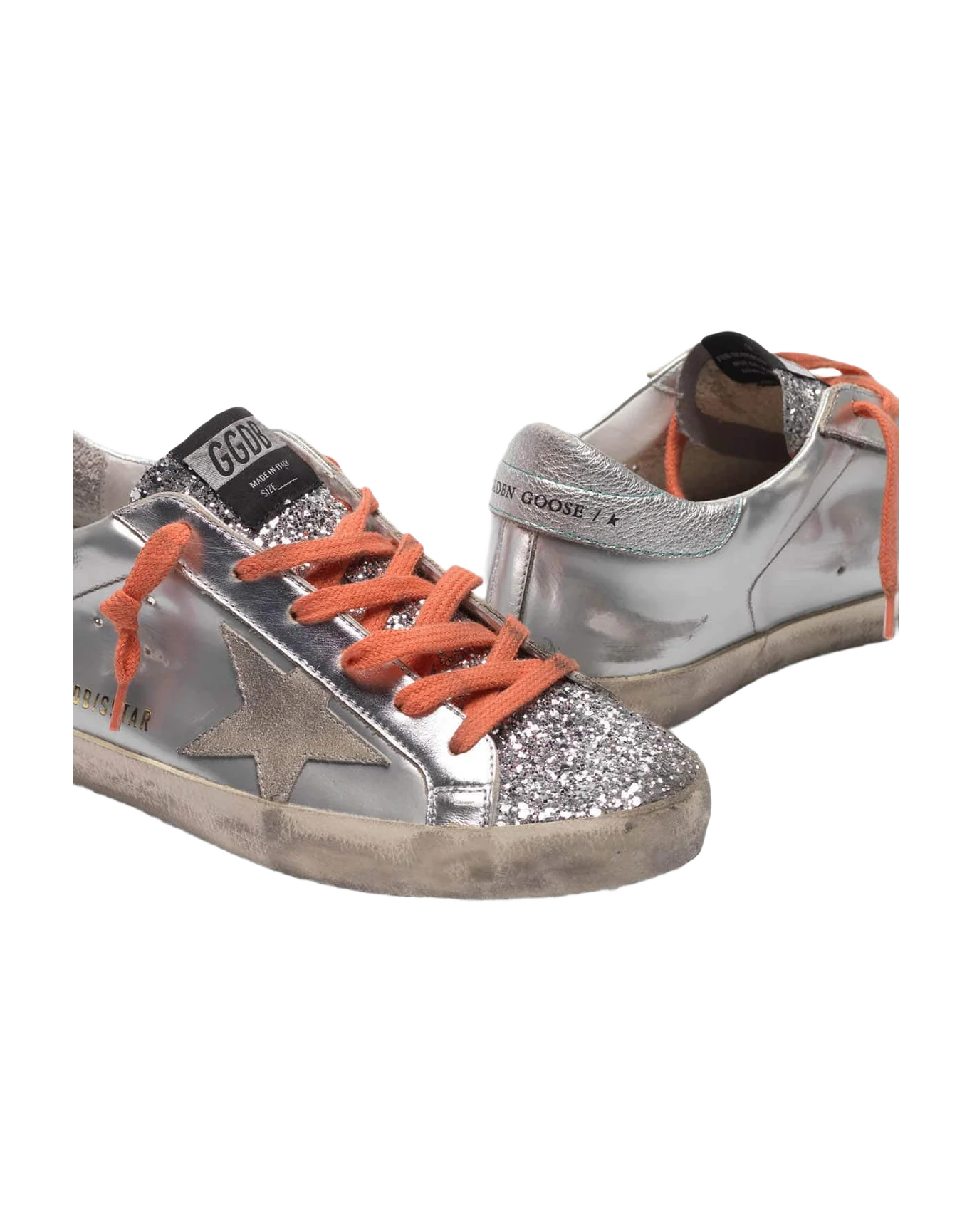 Women | Super-Star Sneakers Silver Laminated Leather & Glitter - Image 2