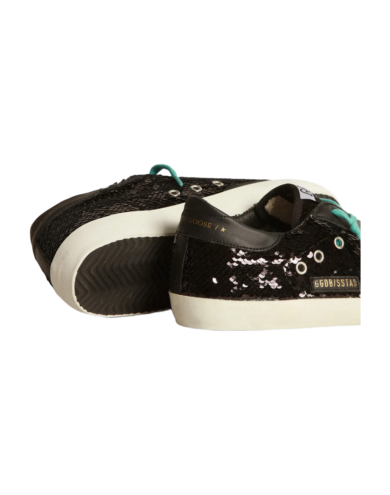 Women | Super-Star Sneakers with All-Over Black Sequins | Black - Image 4