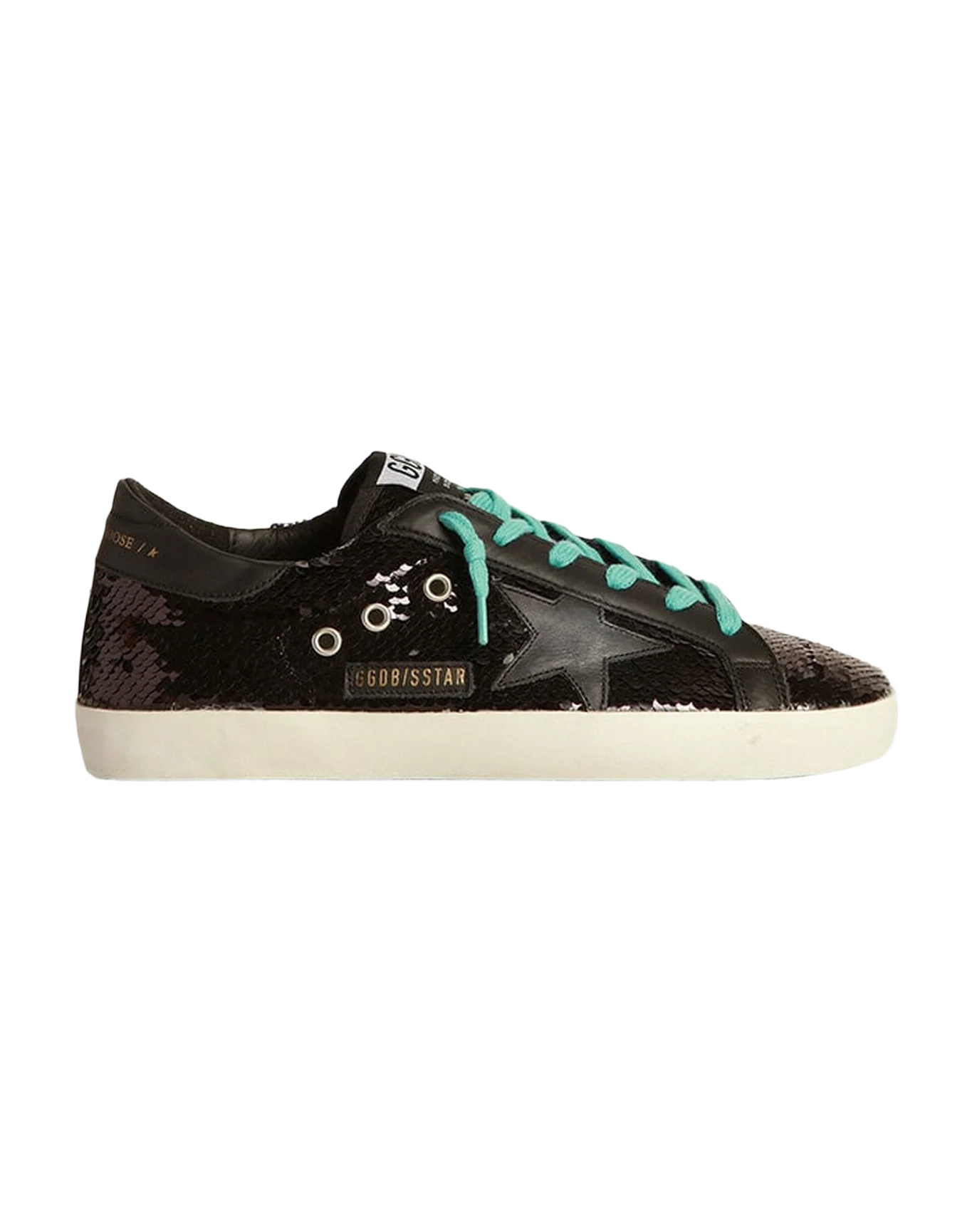 Women | Super-Star Sneakers with All-Over Black Sequins | Black - Image 5