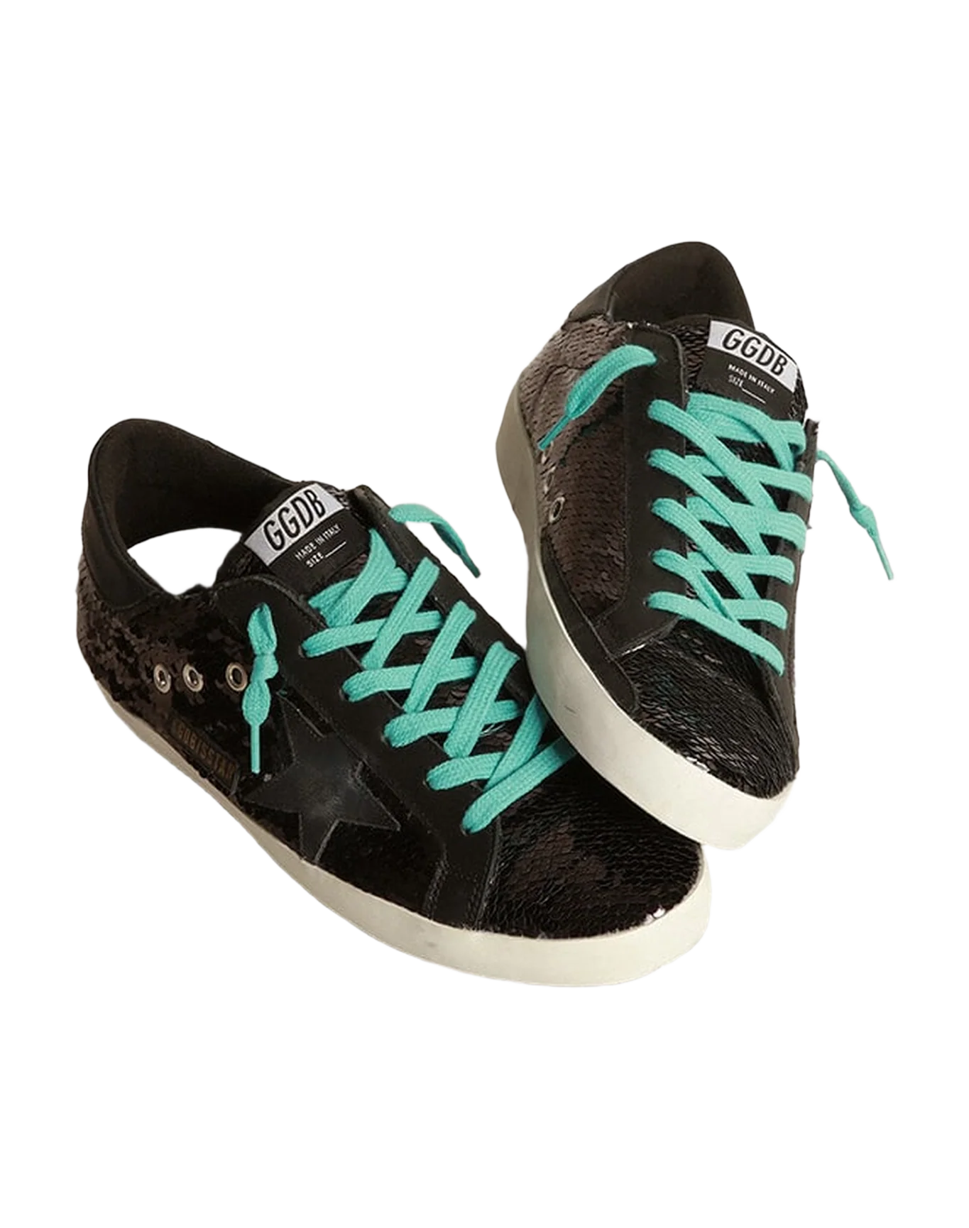Women | Super-Star Sneakers with All-Over Black Sequins | Black - Image 7