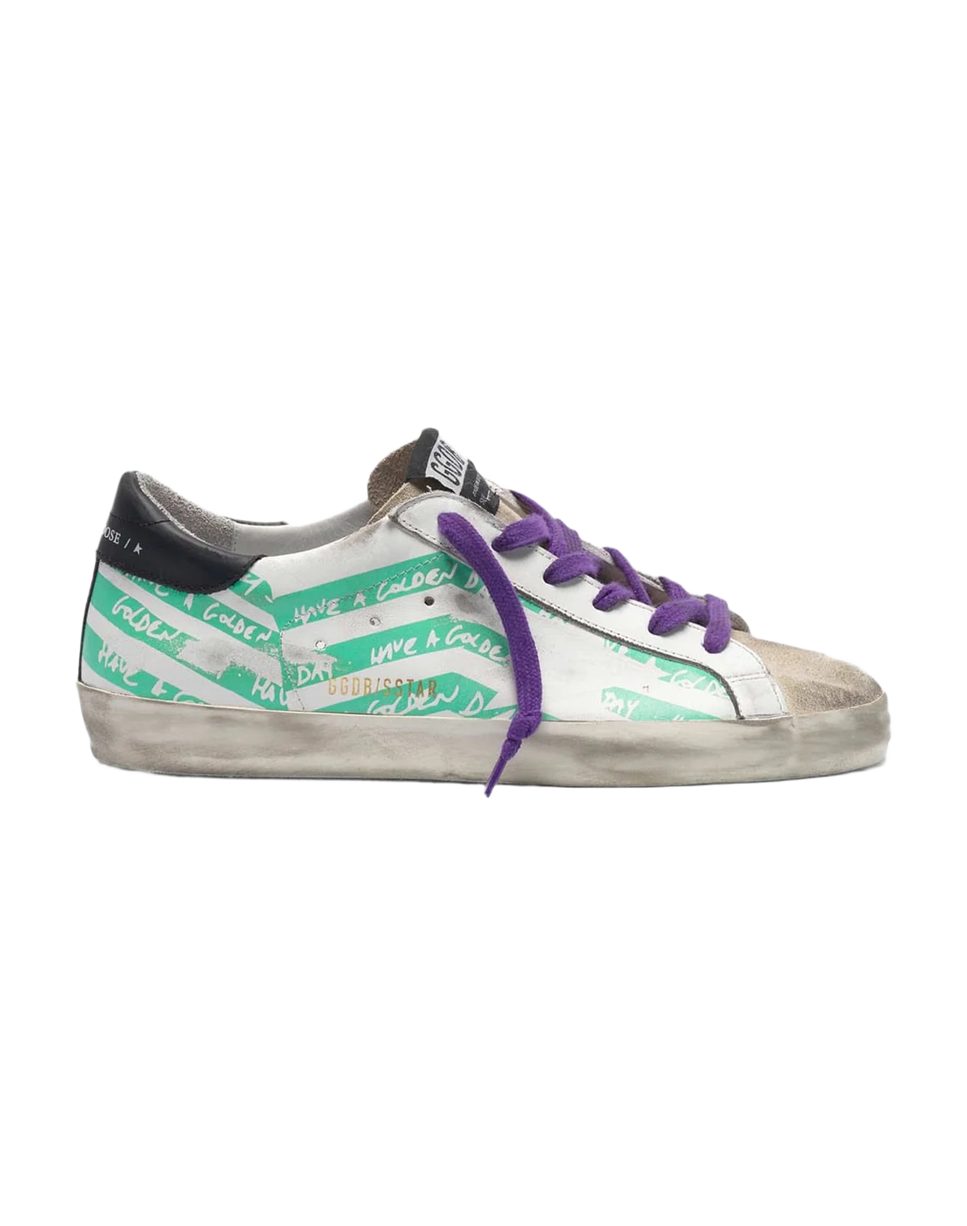 Women | Super-Star Sneakers with Aqua-Green Flag Print - Image 8
