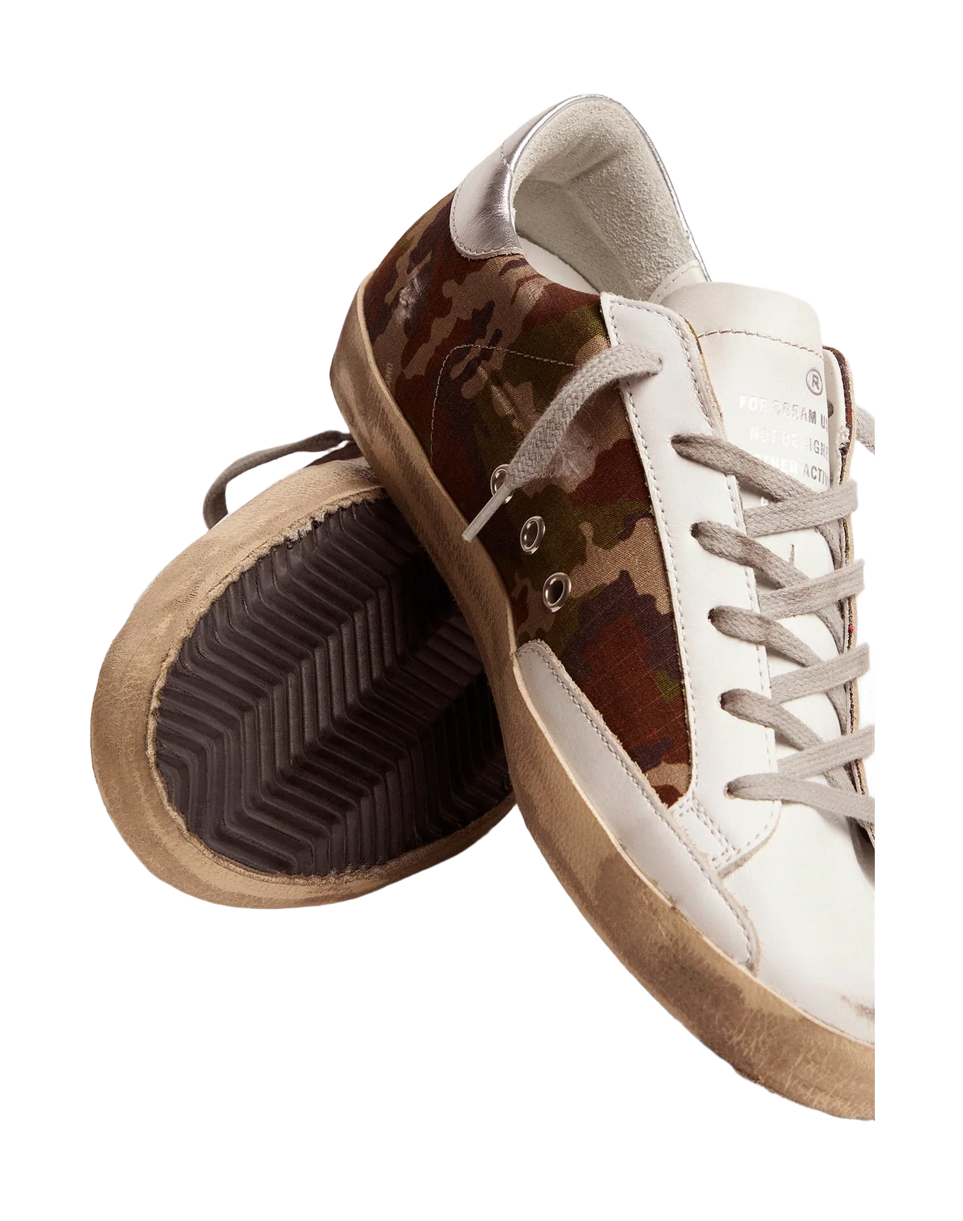 Women | Super-Star Sneakers with Camouflage Pattern & Fuchsia Star | Green Camouflage x White x Fuchsia Fluo x Silver - Image 5