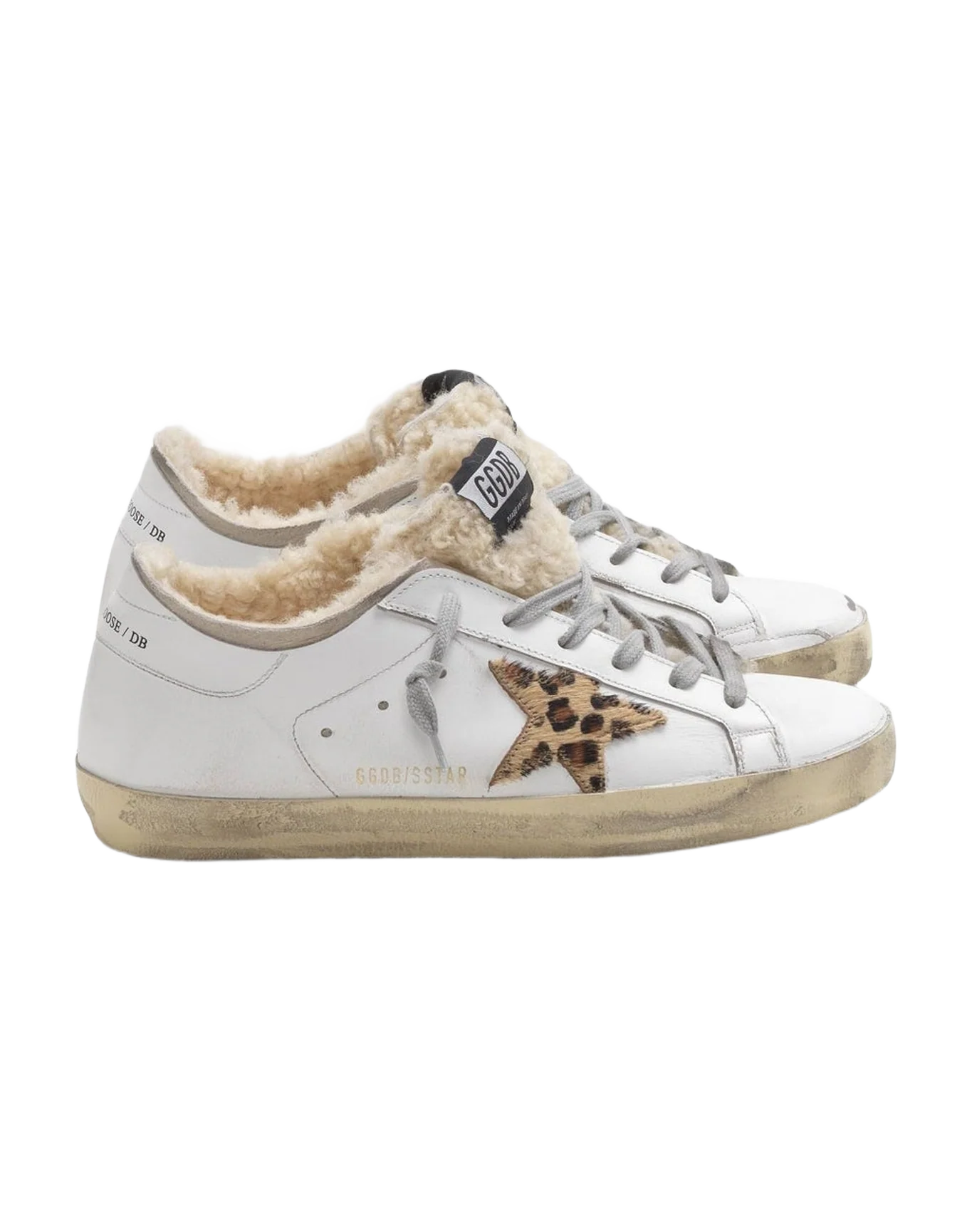 Women | Super-Star Sneakers with Double Structure Shearling & Leopard Print Star