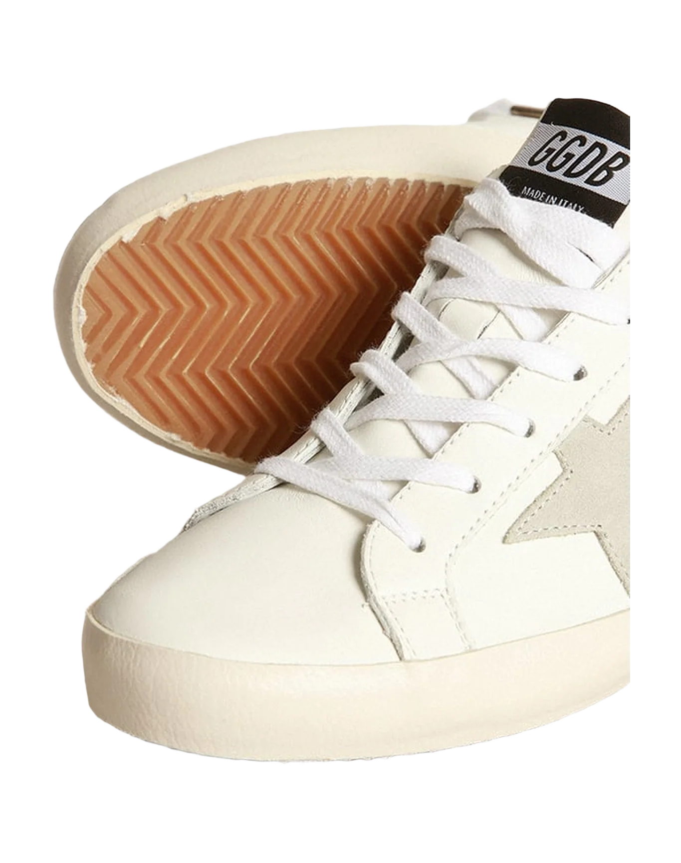 Women | Super-Star Sneakers with Ice-Gray Suede Star & Burgundy Suede Heel Tab | White x Ice x Red - Image 2