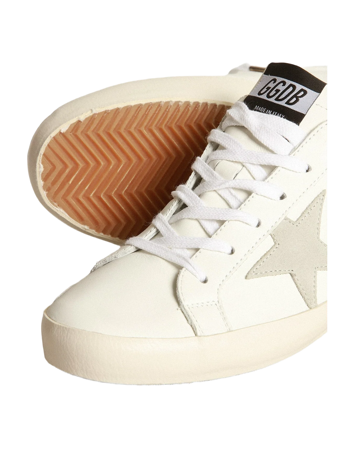 Women | Super-Star Sneakers with Ice-Gray Suede Star & Burgundy Suede Heel Tab | White x Ice x Red - Image 5