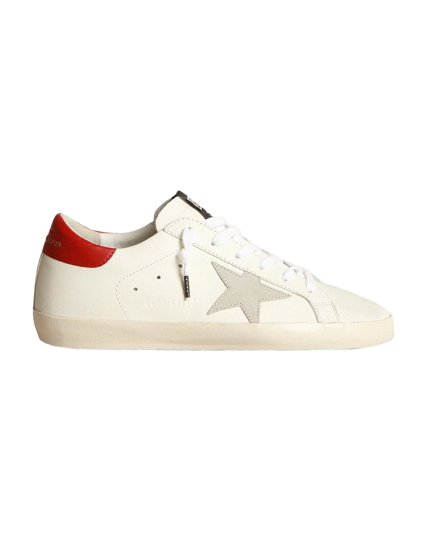 Women | Super-Star Sneakers with Ice-Gray Suede Star & Burgundy Suede Heel Tab | White x Ice x Red - Image 6