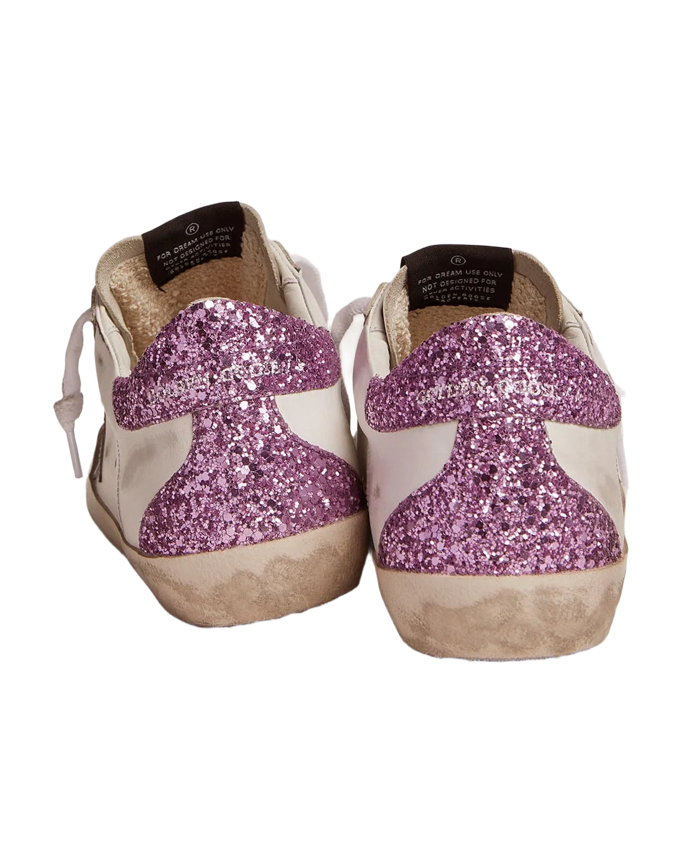 Women | Super-Star Sneakers with Lavender Glitter Heel Tab & Light Blue Star | White x Sky x Lavander - Image 5