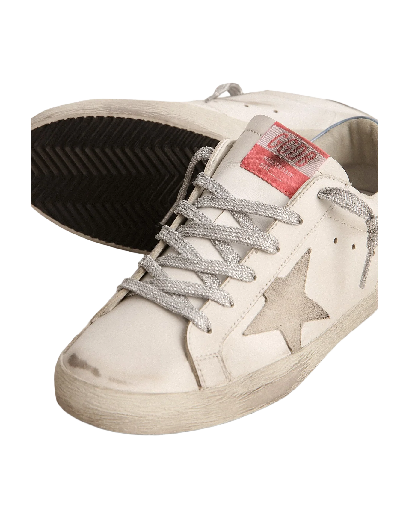 Women | Super-Star Sneakers with Light Blue Heel Tab & Ice-Gray Star | White x Ice x Sky - Image 8