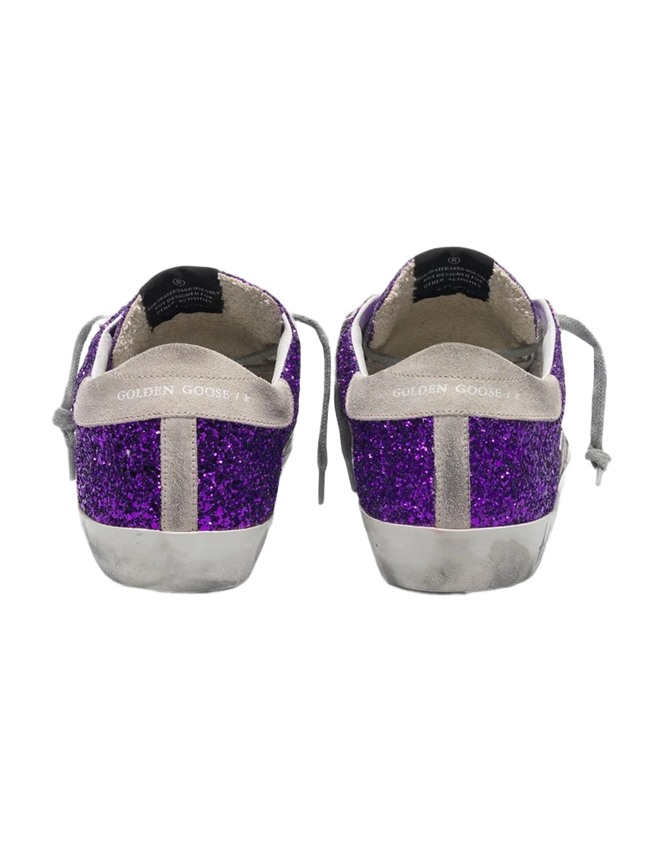 Women | Super-Star Sneakers with Purple Glitter & Lettering On The Foxing - Image 3