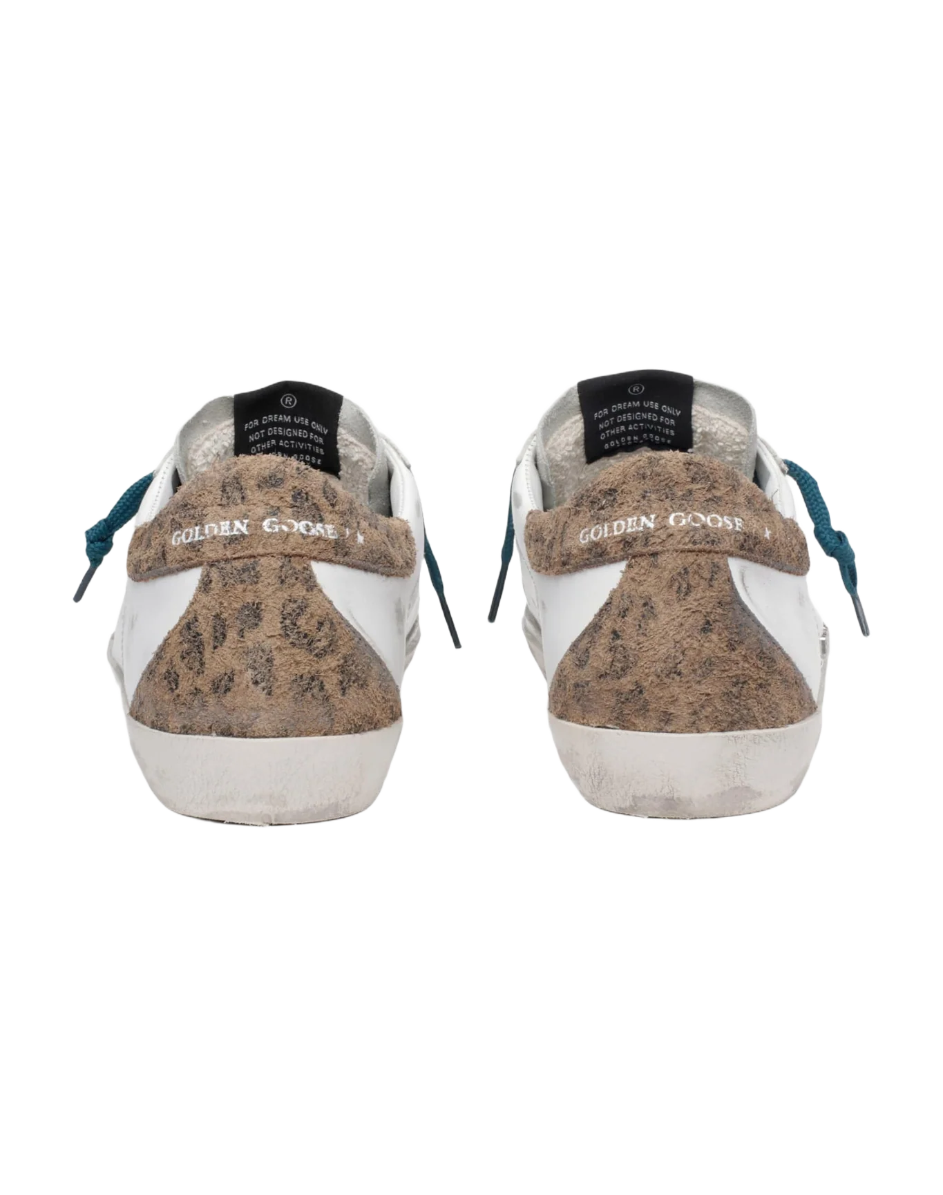 Women | Super-Star Sneakers with Silver Glitter Star & Leopard-Print Suede Heel Tab | White x Silver x Ice x Beige Brown Black - Image 8