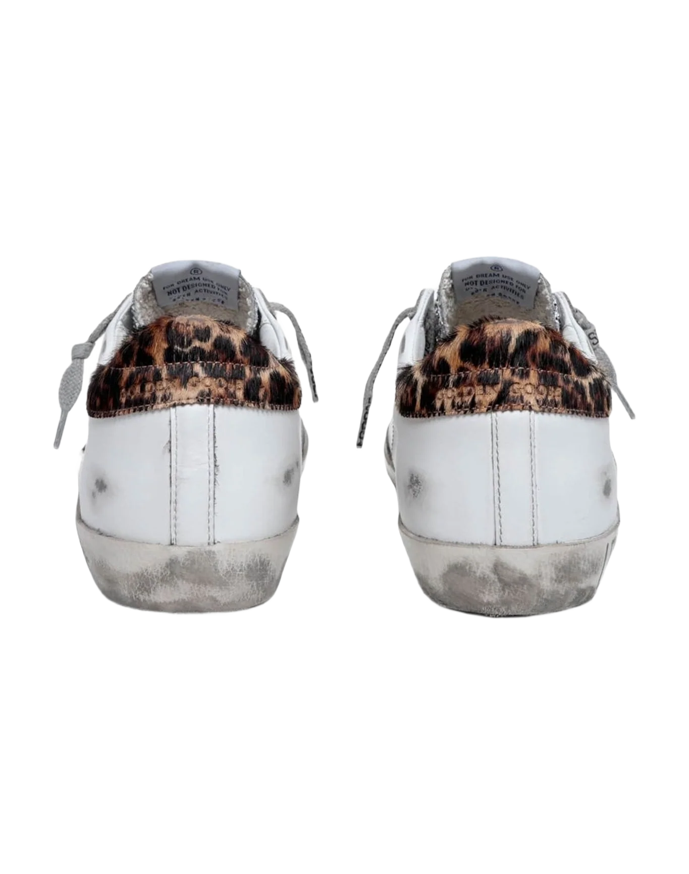 Women | Super-Star Sneakers with Silver Glitter Tongue & Handwritten Lettering | White x Rose Quartz x Silver x Beige Brown Leo