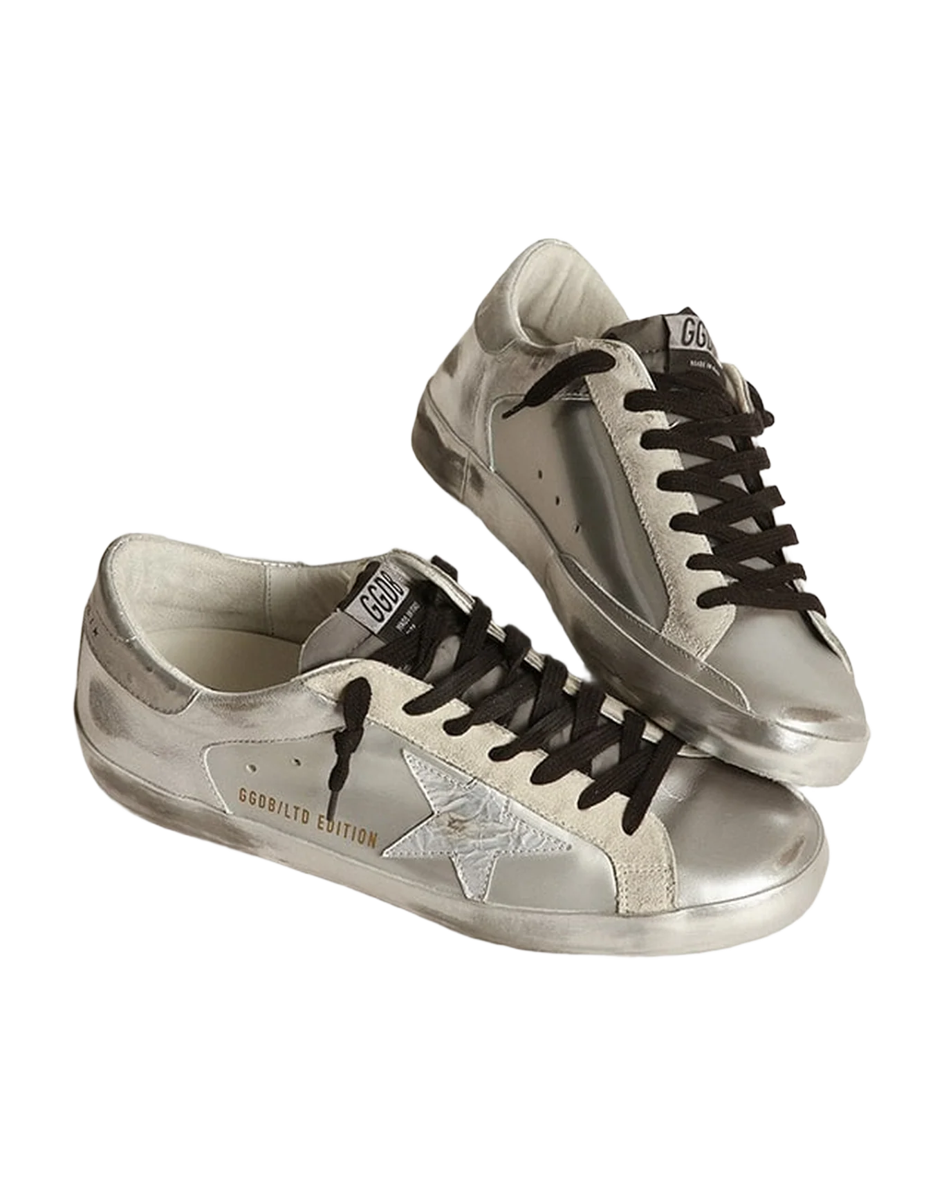 Women | Super-Star Sneakers with Star & Silver Heel Tab | Silver x Ice - Image 8