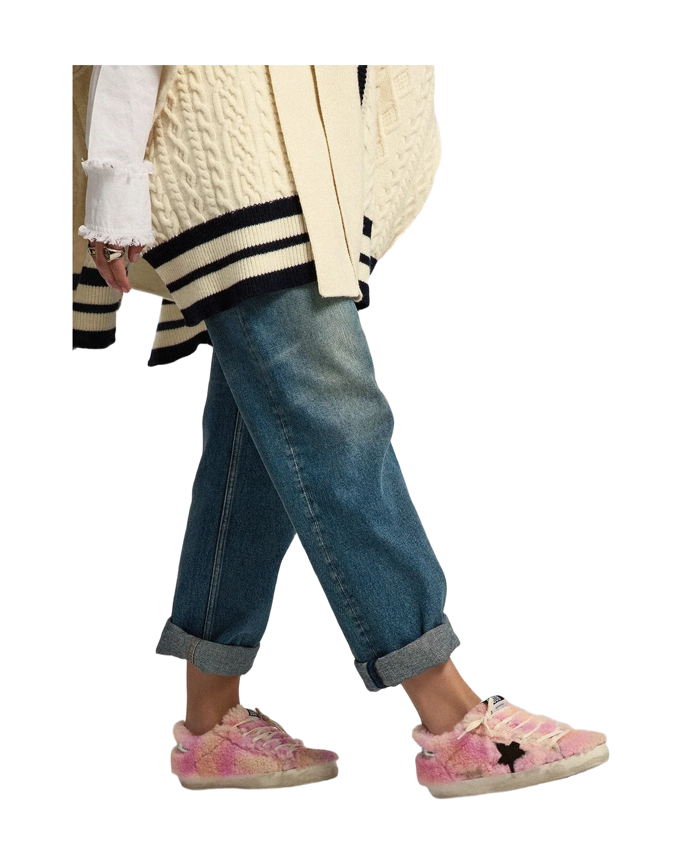 Women | Super-Star Sneakers with Upper & Lining Pink Tie-Dye Shearling | Orange Yellow Red x Black x Silver - Image 4