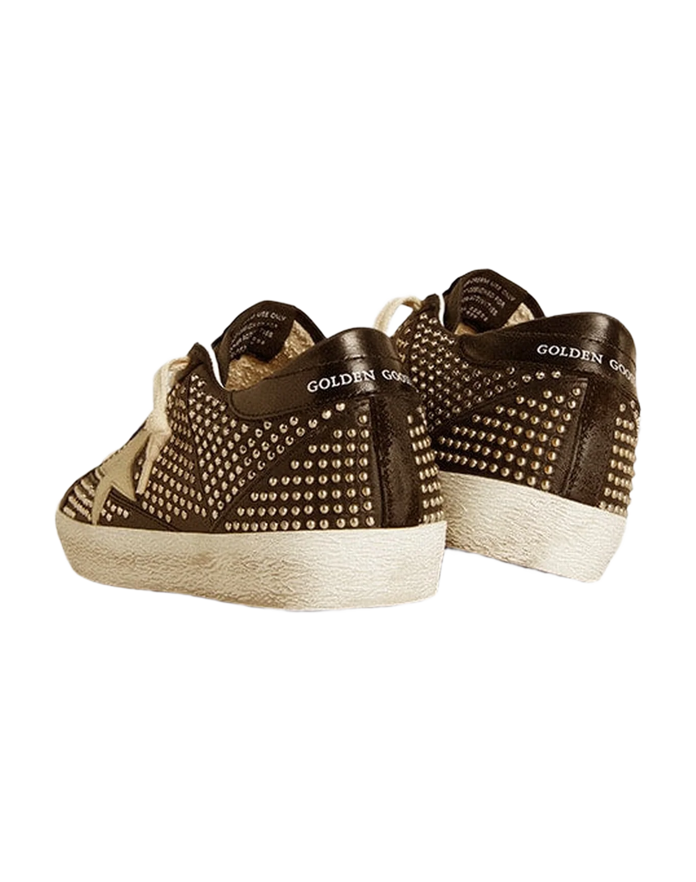 Women | Super-Star Studded Black Nappa with White Leather Star | Black x White - Image 8