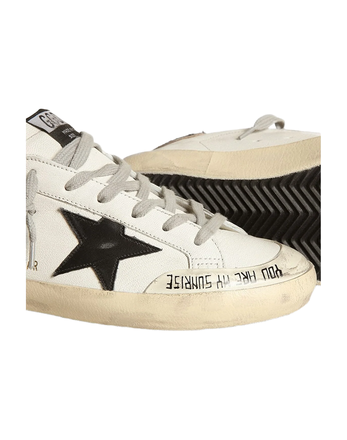 Women | Super-Star with Black Leather Star & Leo-Print Pony Skin Heel Tab | White x Black x Beige Brown Leo x Ice - Image 5
