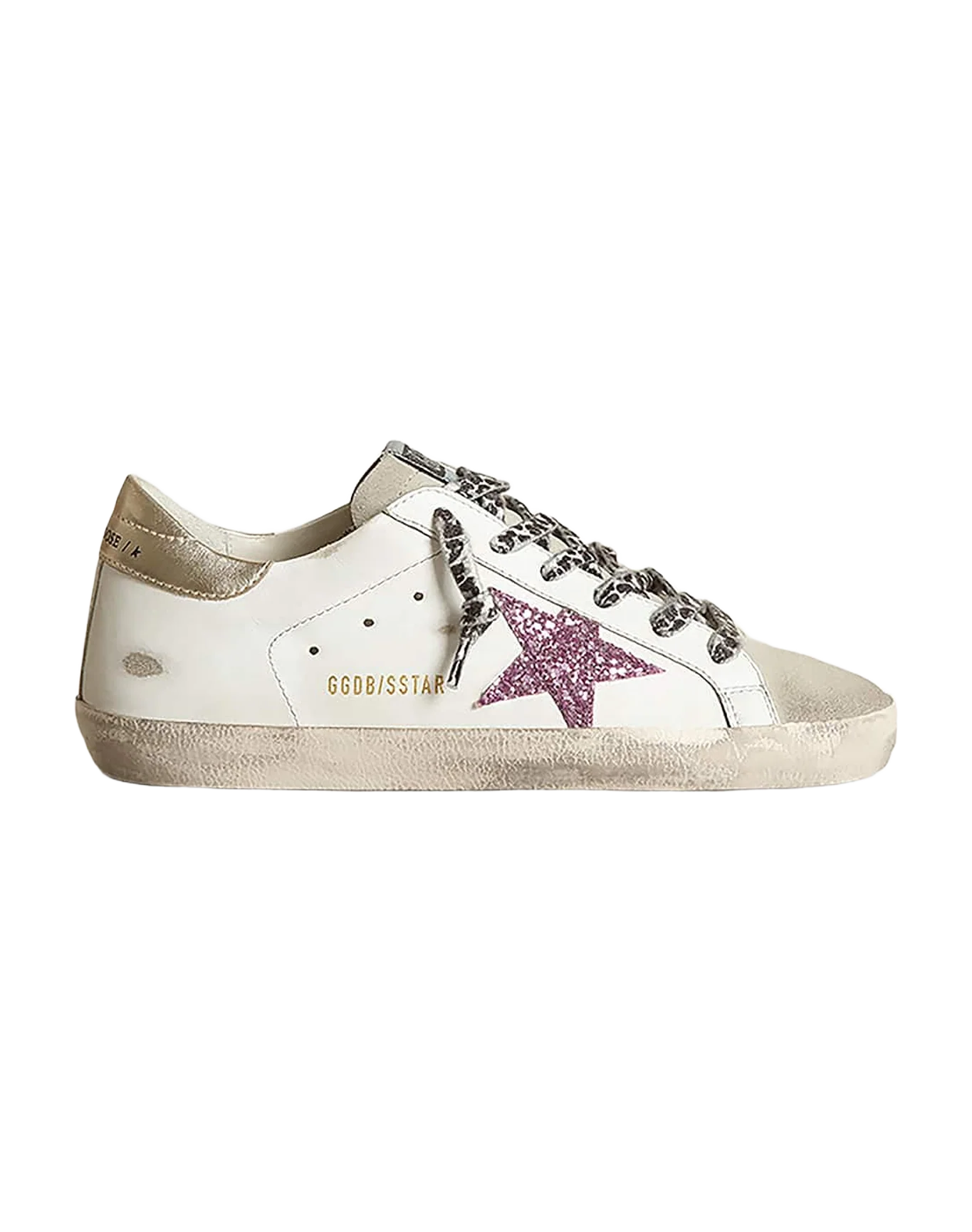 Women | Super-Star with Glitter & Gold Heel Tab | White x Ice x Pink x Platinum - Image 8