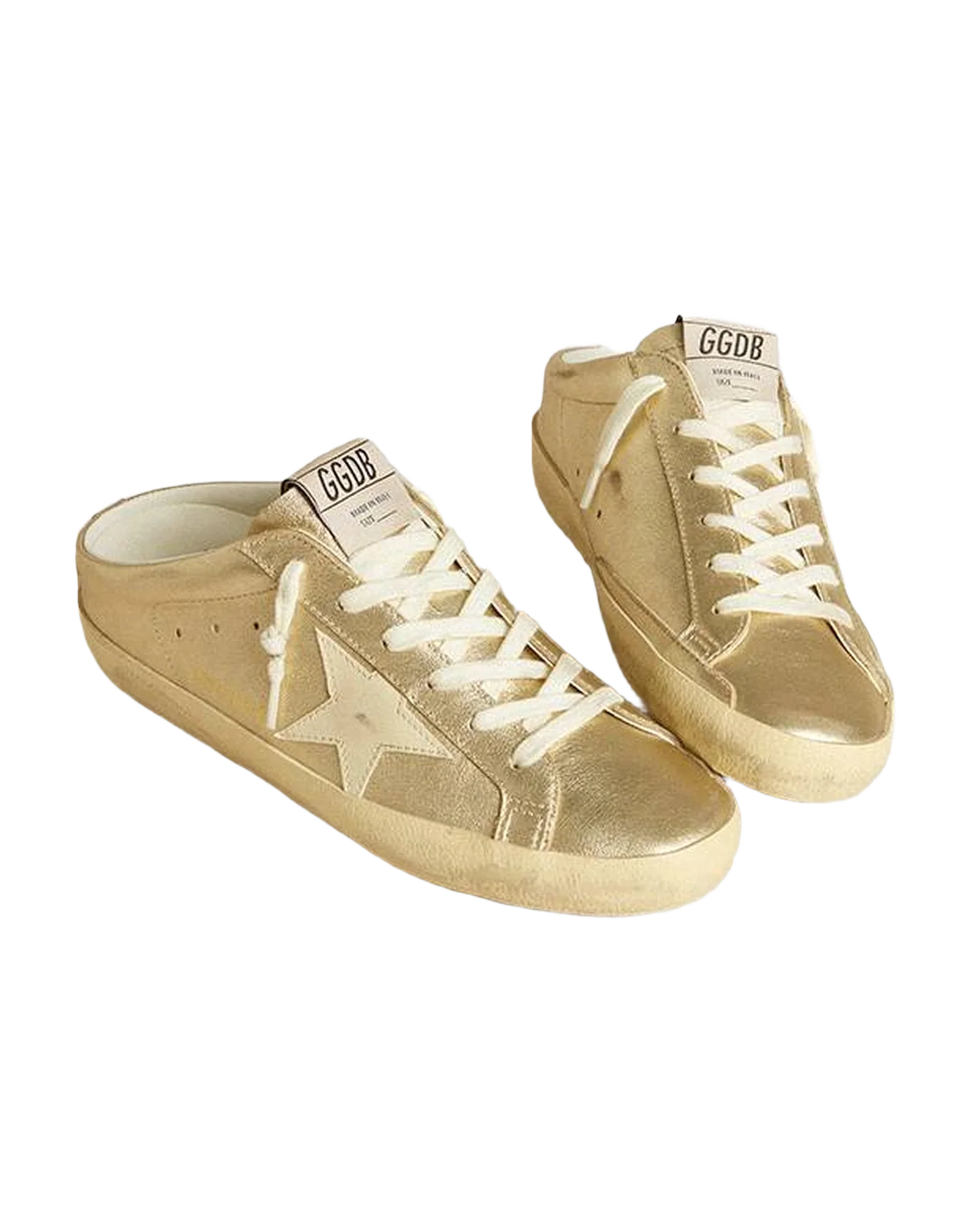 Women | Super-Star Wo Sabot Gold Metallic Leather | Platinum x Cream - Image 3