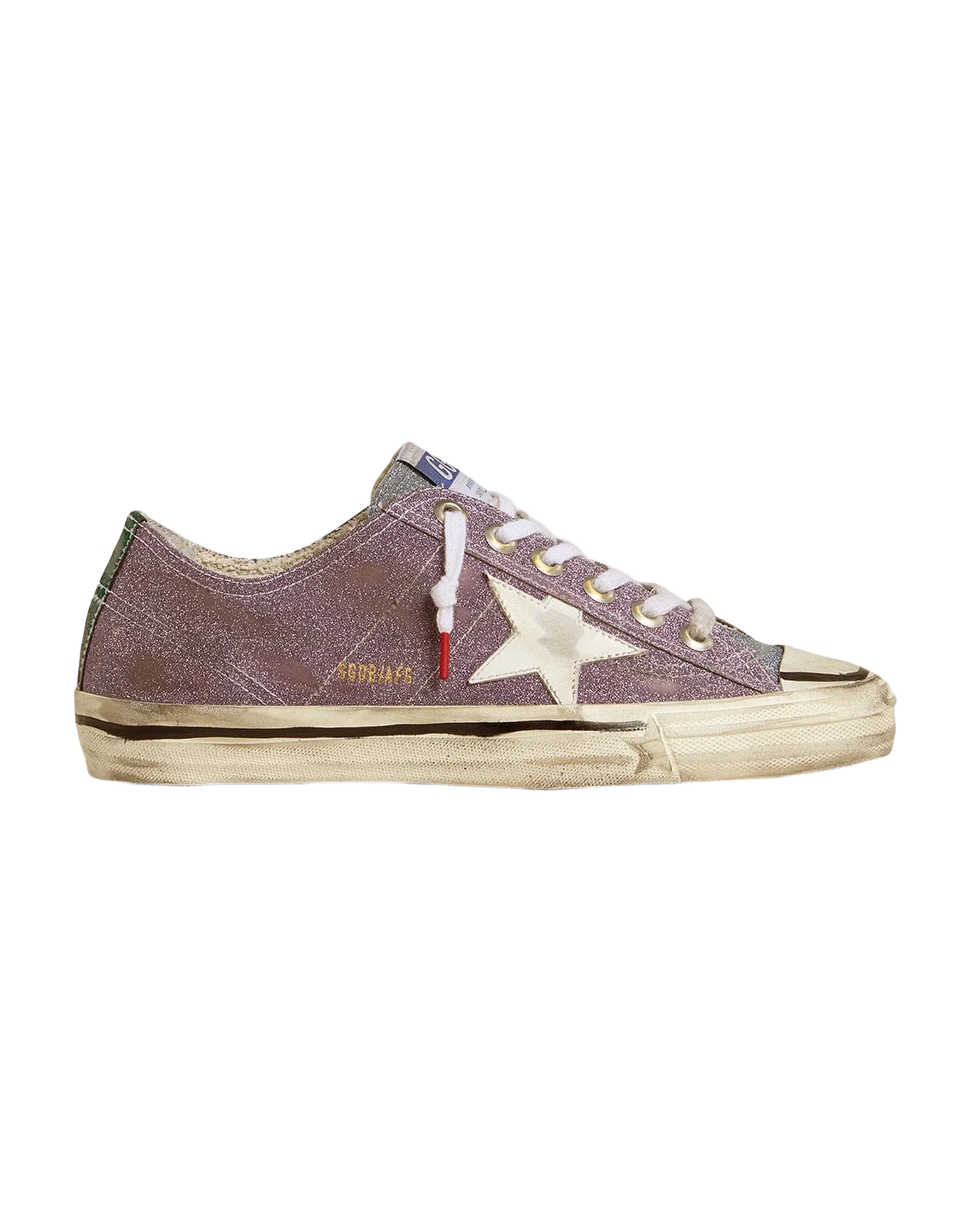 Women | V-Star Lab Lilac Leather & Glitter with White Star & Silver Glitter Tongue | Purple x Lilac x Black x White x Green - Image 3