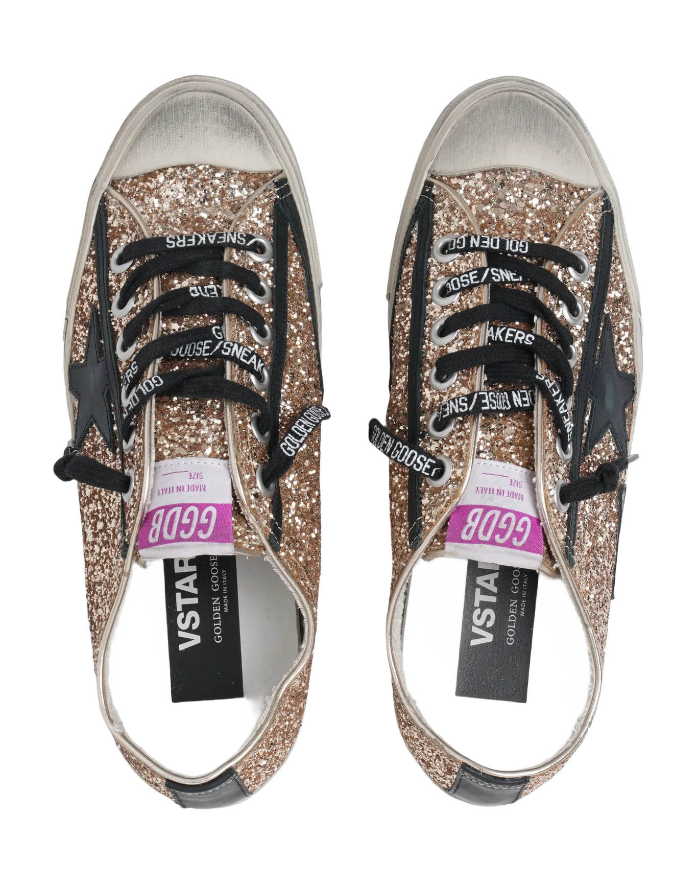 Women | V-Star Ltd Sneakers Gold Glitter with Black Details | Gold x Black - Image 8