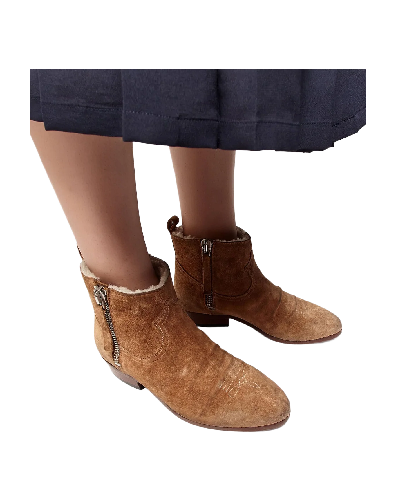 Women | Viand Ankle Boots Suede with Shearling Interior - Image 2