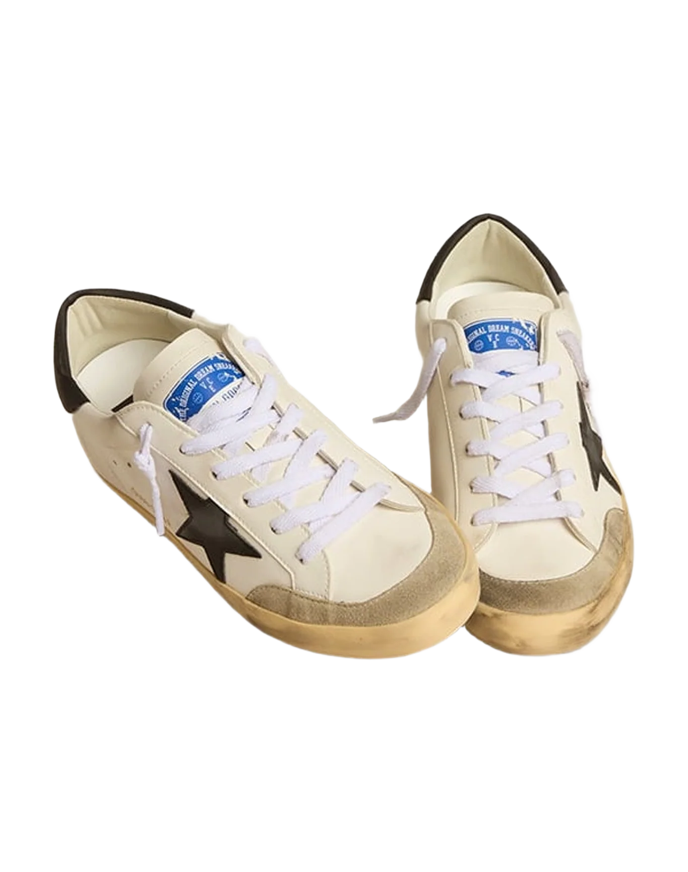 Women | White Bio-Based Wo Super-Star with Black Star & Heel Tab | White x Black x Beige