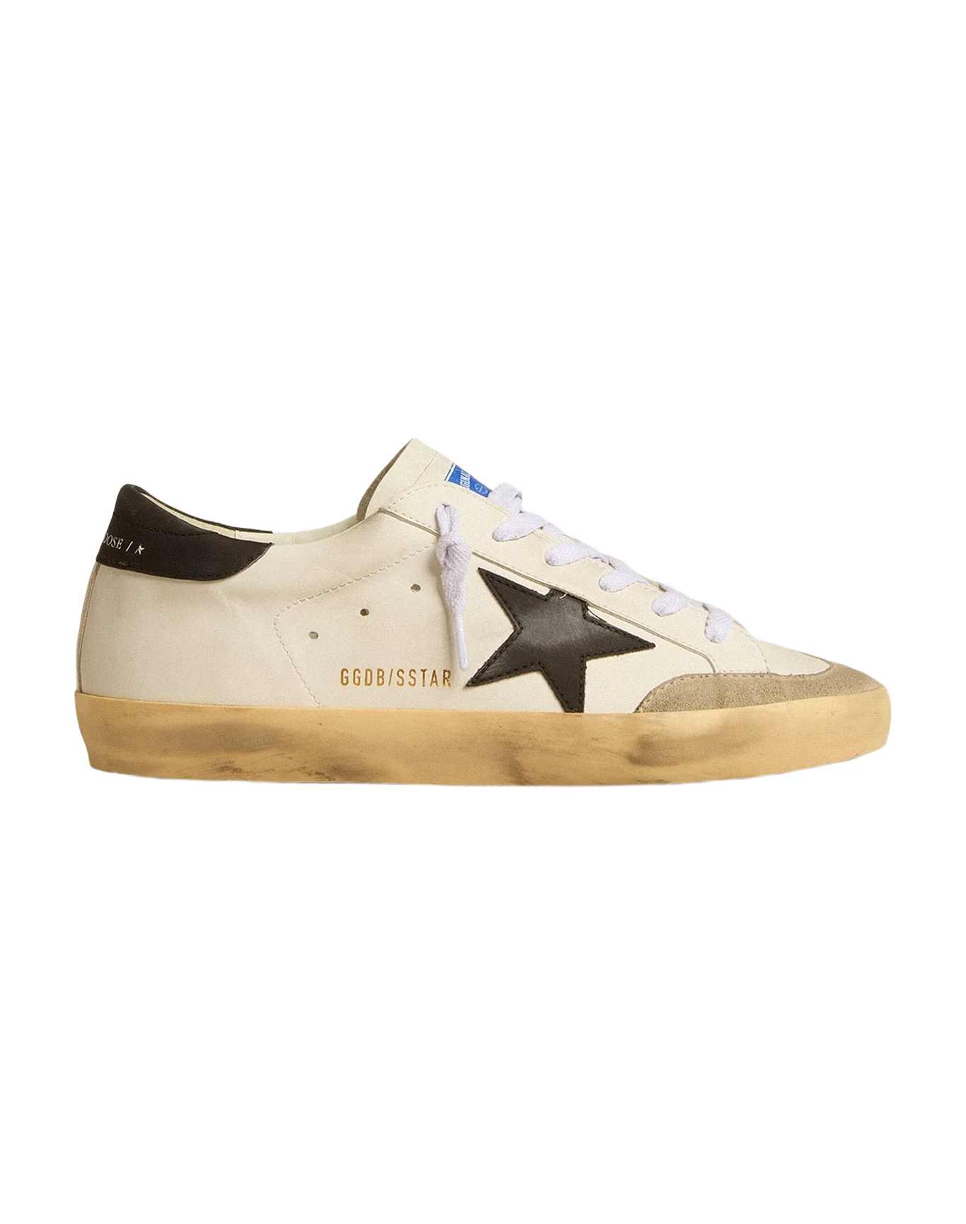 Women | White Bio-Based Wo Super-Star with Black Star & Heel Tab | White x Black x Beige - Image 6