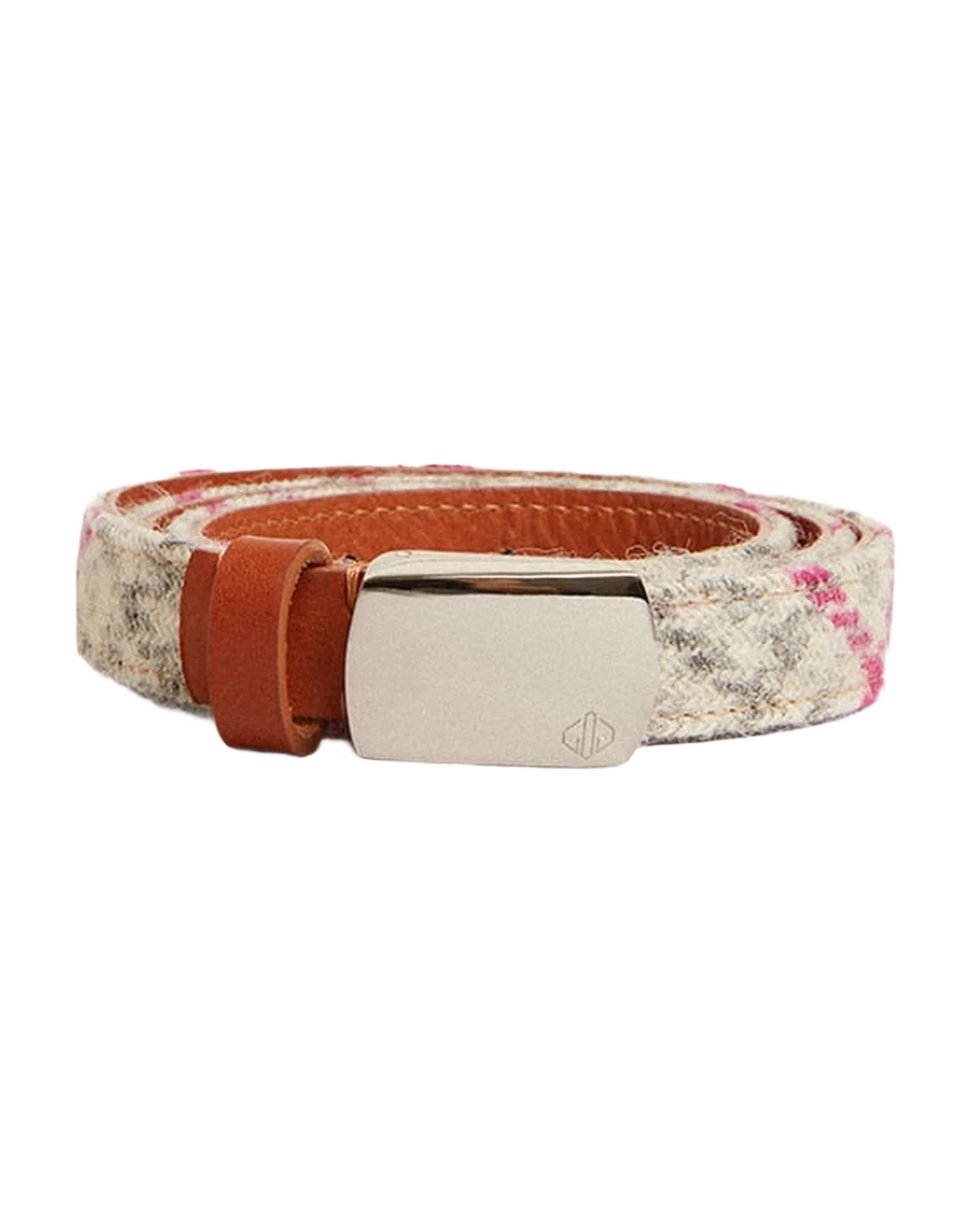 Women | White Clip Belt with Gray & Pink Details - Image 2